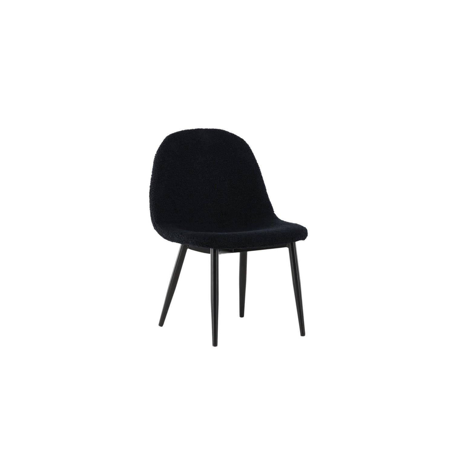 2er-Set Kinderstühle Polar aus Teddystoff (Bouclé) - Schwarz-Kinderstühle-Venture Home-le canapé