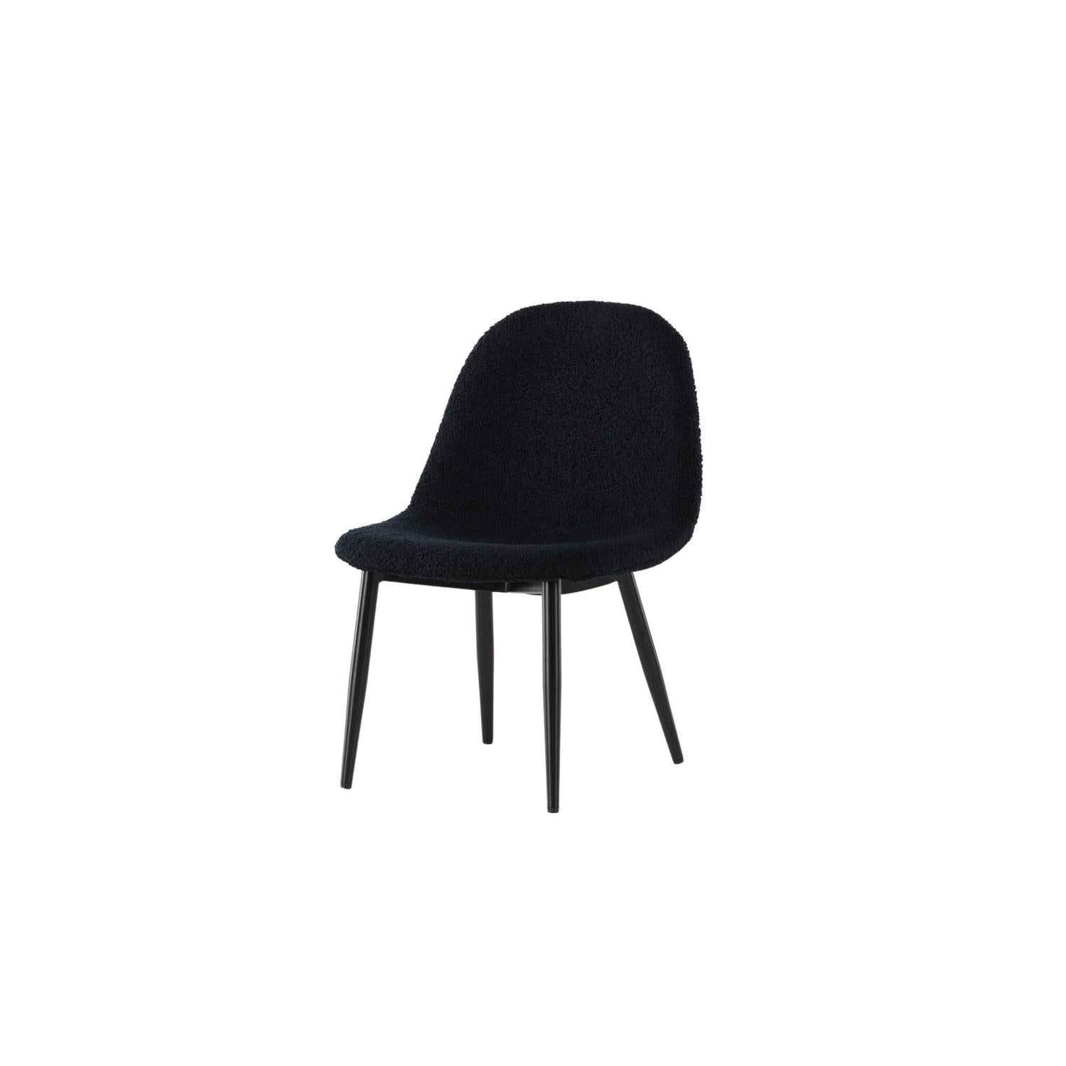 2er-Set Kinderstühle Polar aus Teddystoff (Bouclé) - Schwarz-Kinderstühle-Venture Home-le canapé