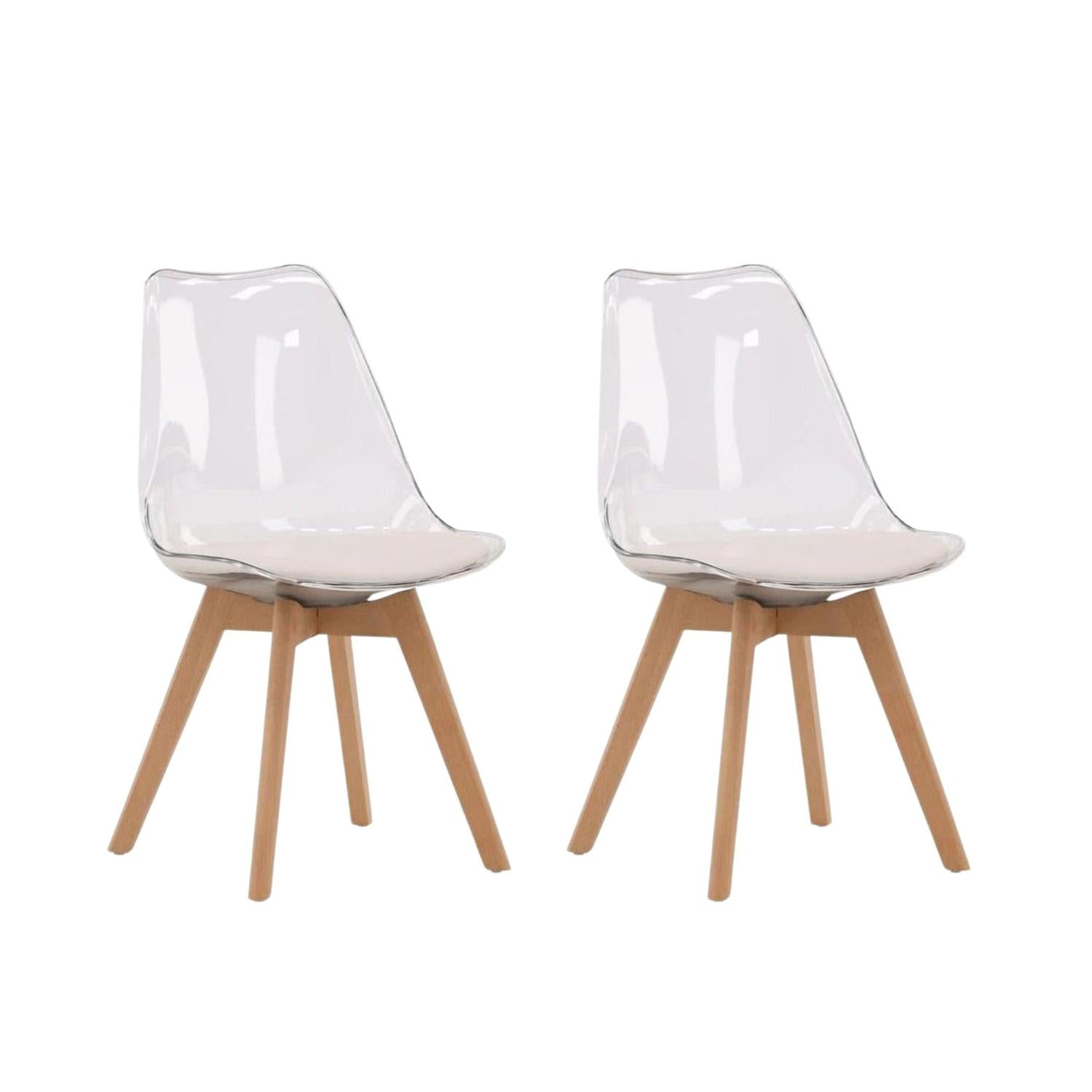 2er-Set Kunststoffstühle Edvin - Transparent-Kunststoffstühle-Venture Home-le canapé