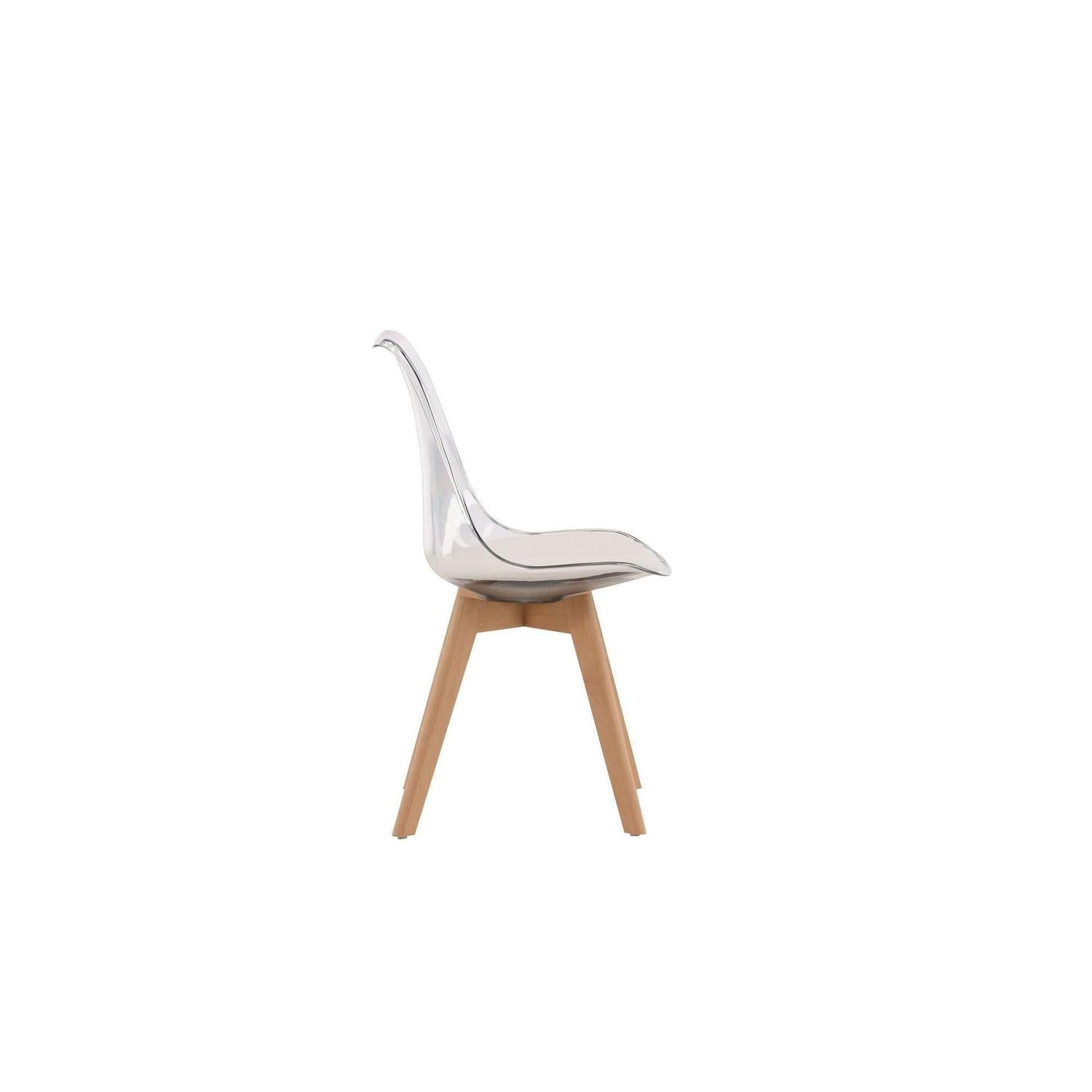 2er-Set Kunststoffstühle Edvin - Transparent / Weiß / Natur-Kunststoffstühle-Venture Home-le canapé