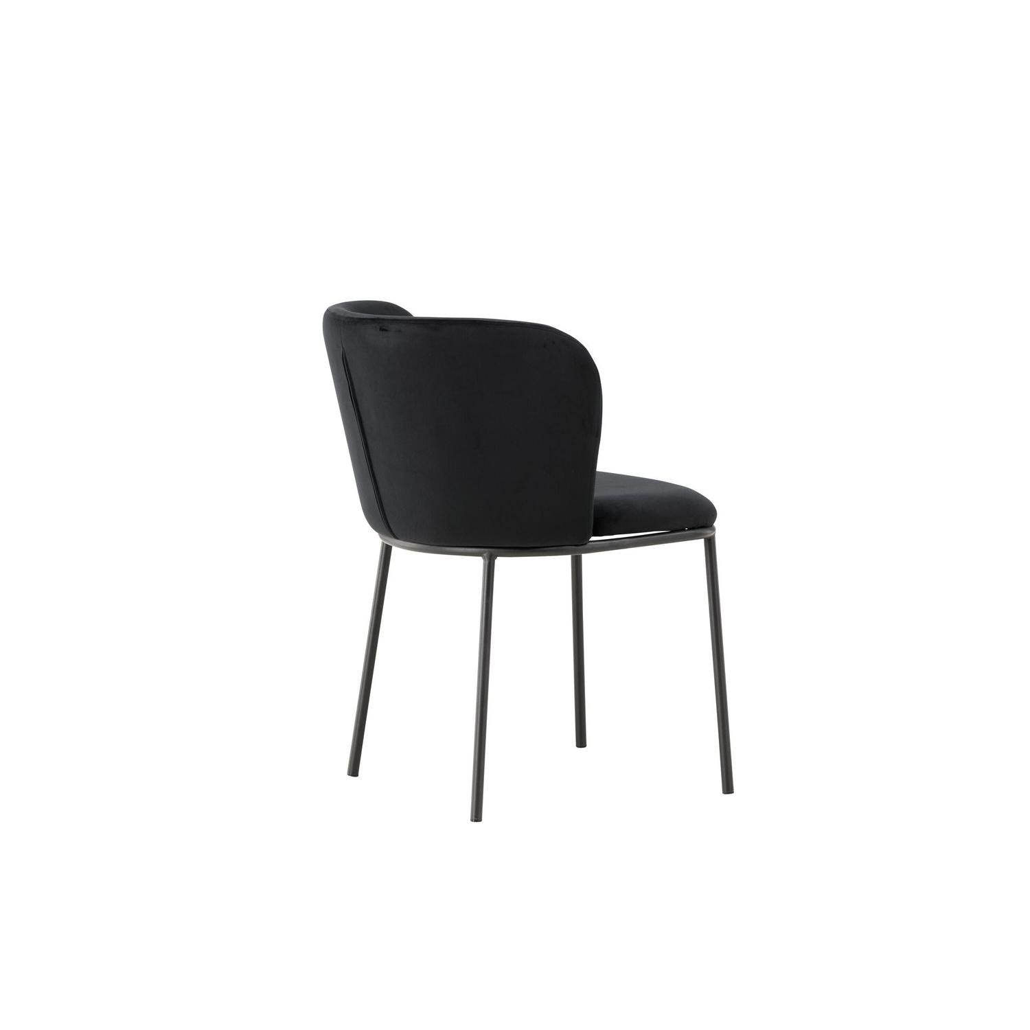 2er-Set Polsterstühle Edina aus Samt - Schwarz-Polsterstühle-Venture Home-le canapé
