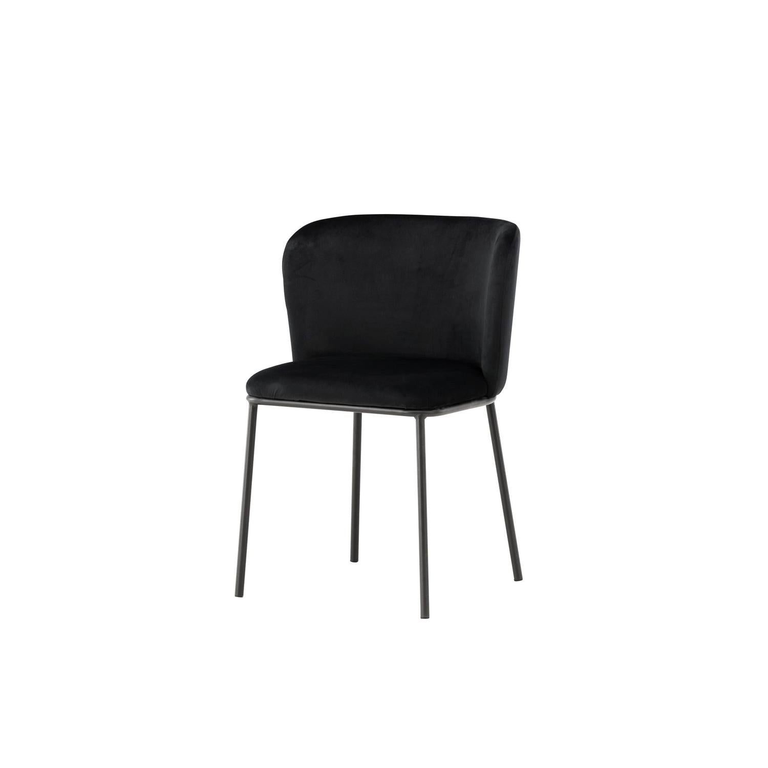2er-Set Polsterstühle Edina aus Samt - Schwarz-Polsterstühle-Venture Home-le canapé