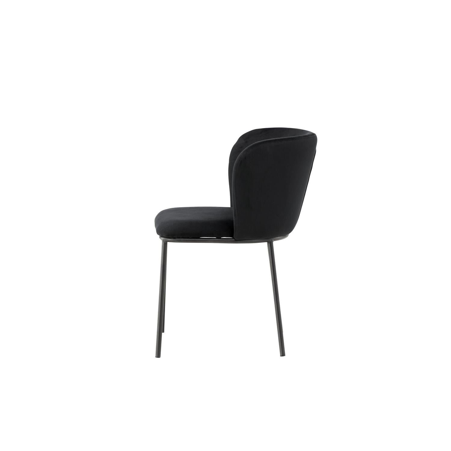 2er-Set Polsterstühle Edina aus Samt - Schwarz-Polsterstühle-Venture Home-le canapé
