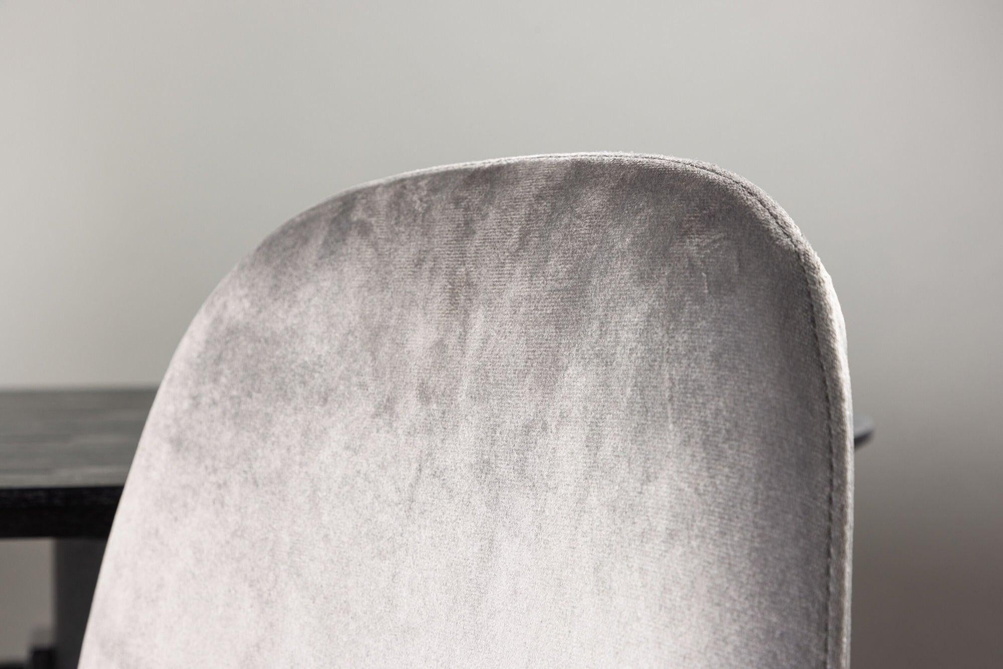 2er-Set Polsterstühle Eva aus Samt - Hellgrau-Polsterstühle-Venture Home-le canapé