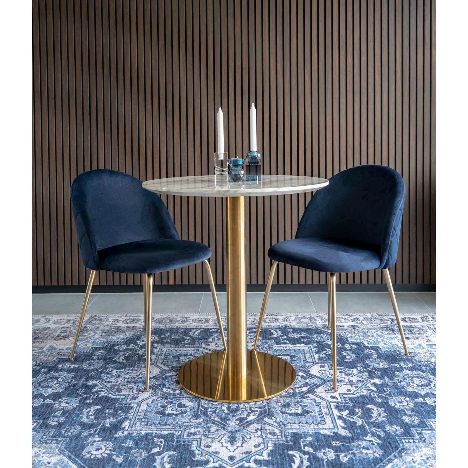 2er-Set Polsterstühle Geneve aus Samt - Blau-Polsterstühle-House Nordic-le canapé