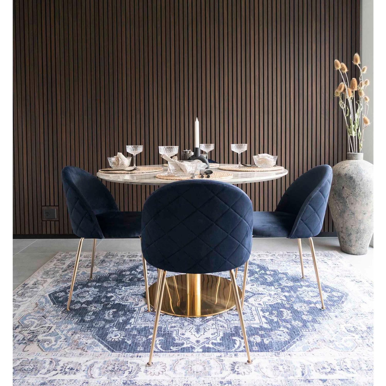 2er-Set Polsterstühle Geneve aus Samt - Blau-Polsterstühle-House Nordic-le canapé
