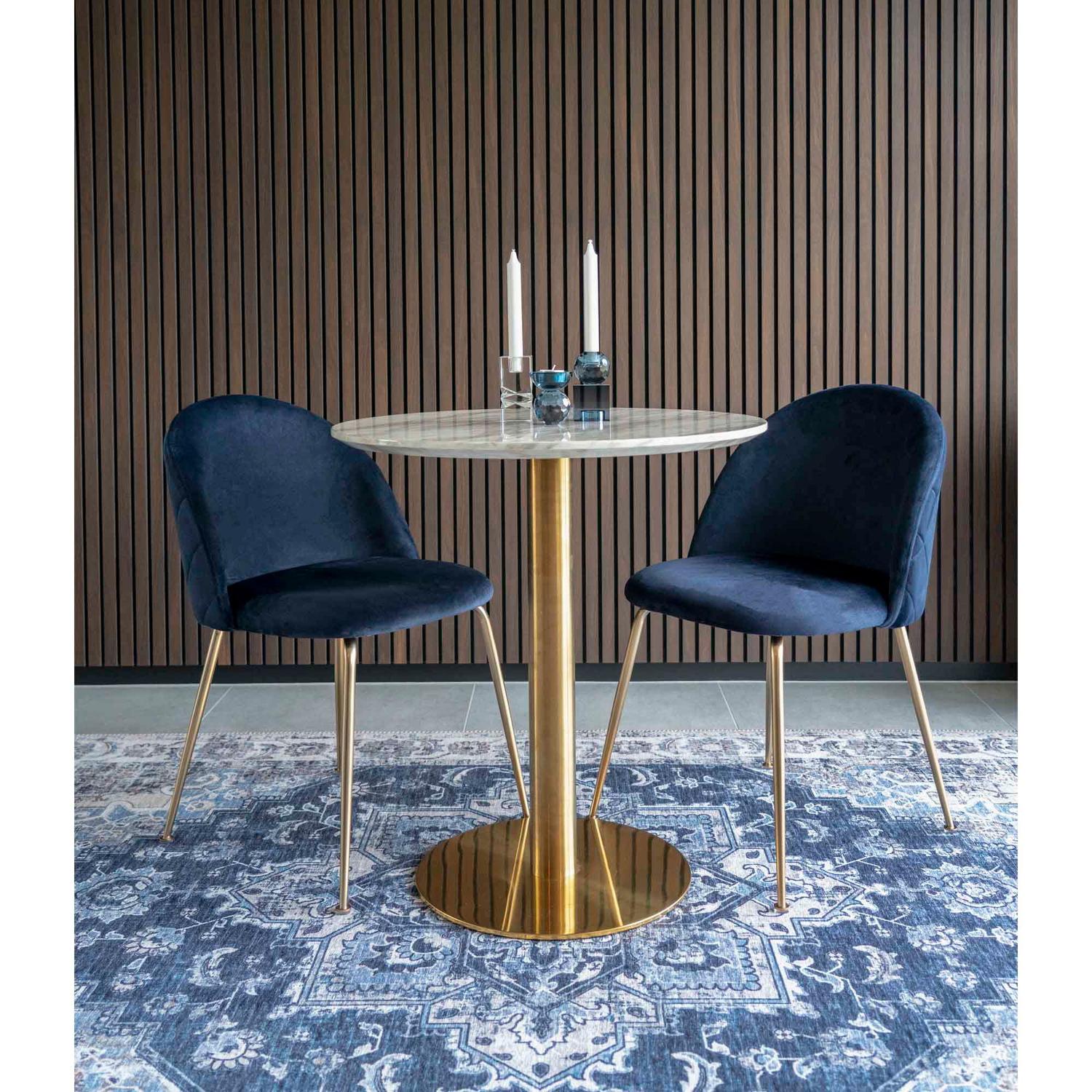 2er-Set Polsterstühle Geneve aus Samt - Blau-Polsterstühle-House Nordic-le canapé