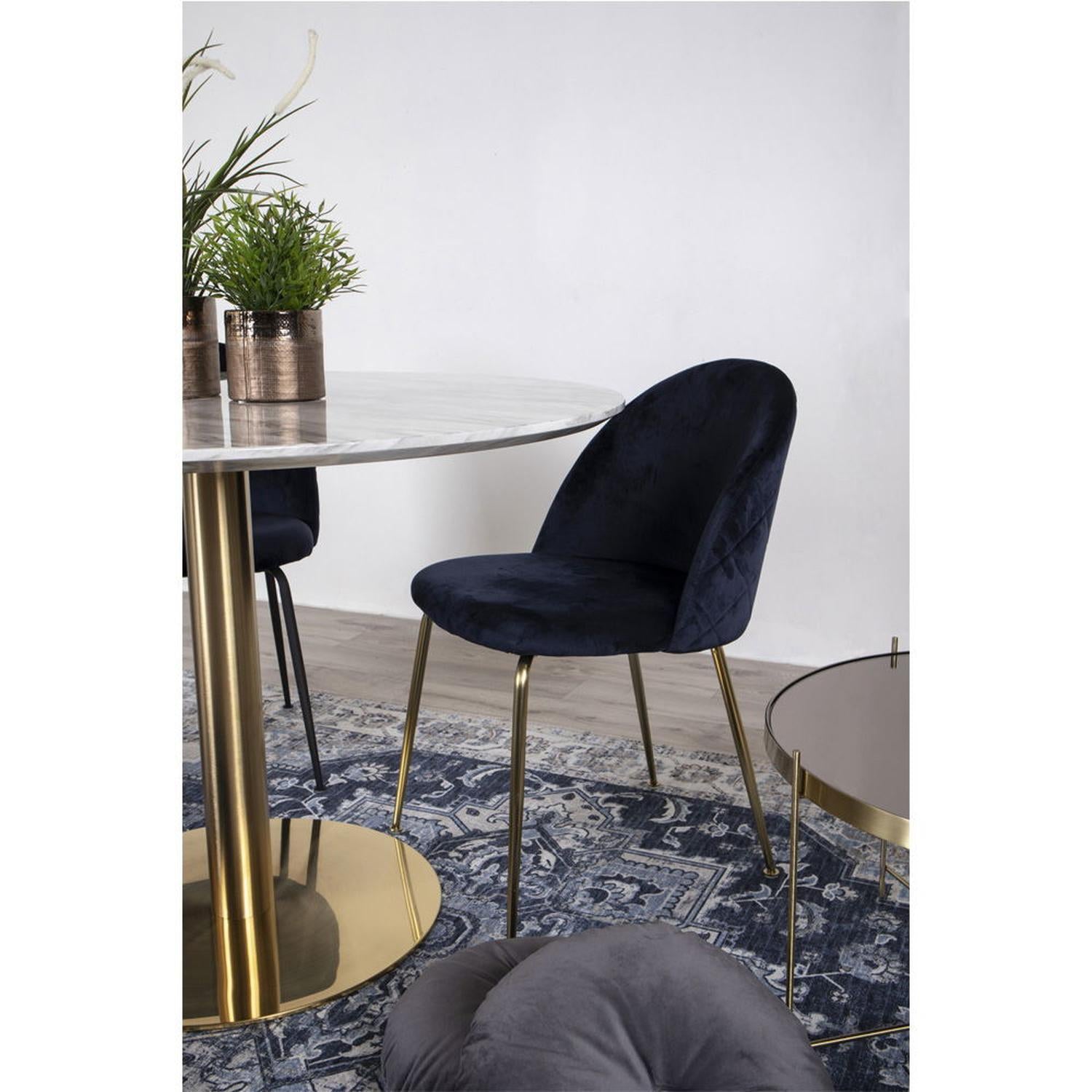 2er-Set Polsterstühle Geneve aus Samt - Blau-Polsterstühle-House Nordic-le canapé