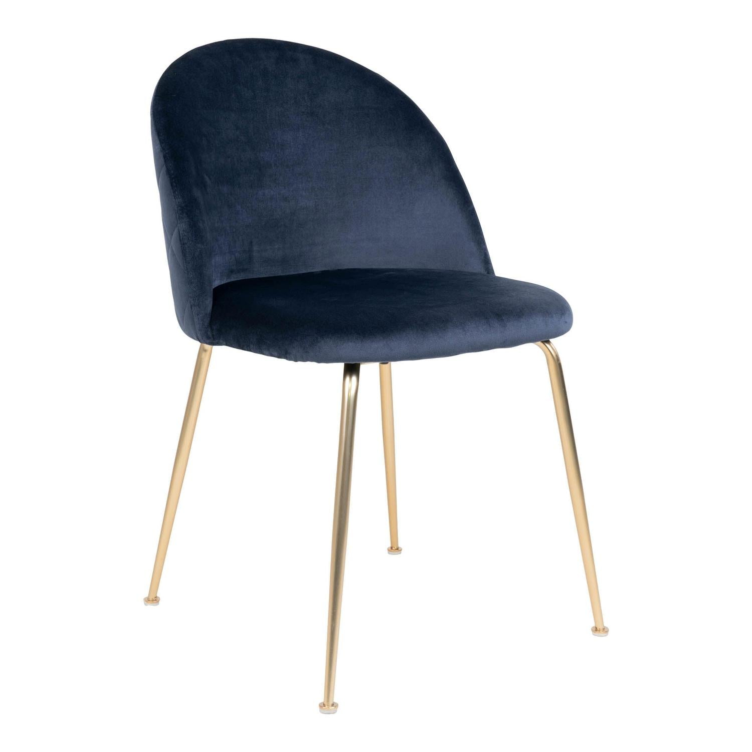 2er-Set Polsterstühle Geneve aus Samt - Blau-Polsterstühle-House Nordic-le canapé