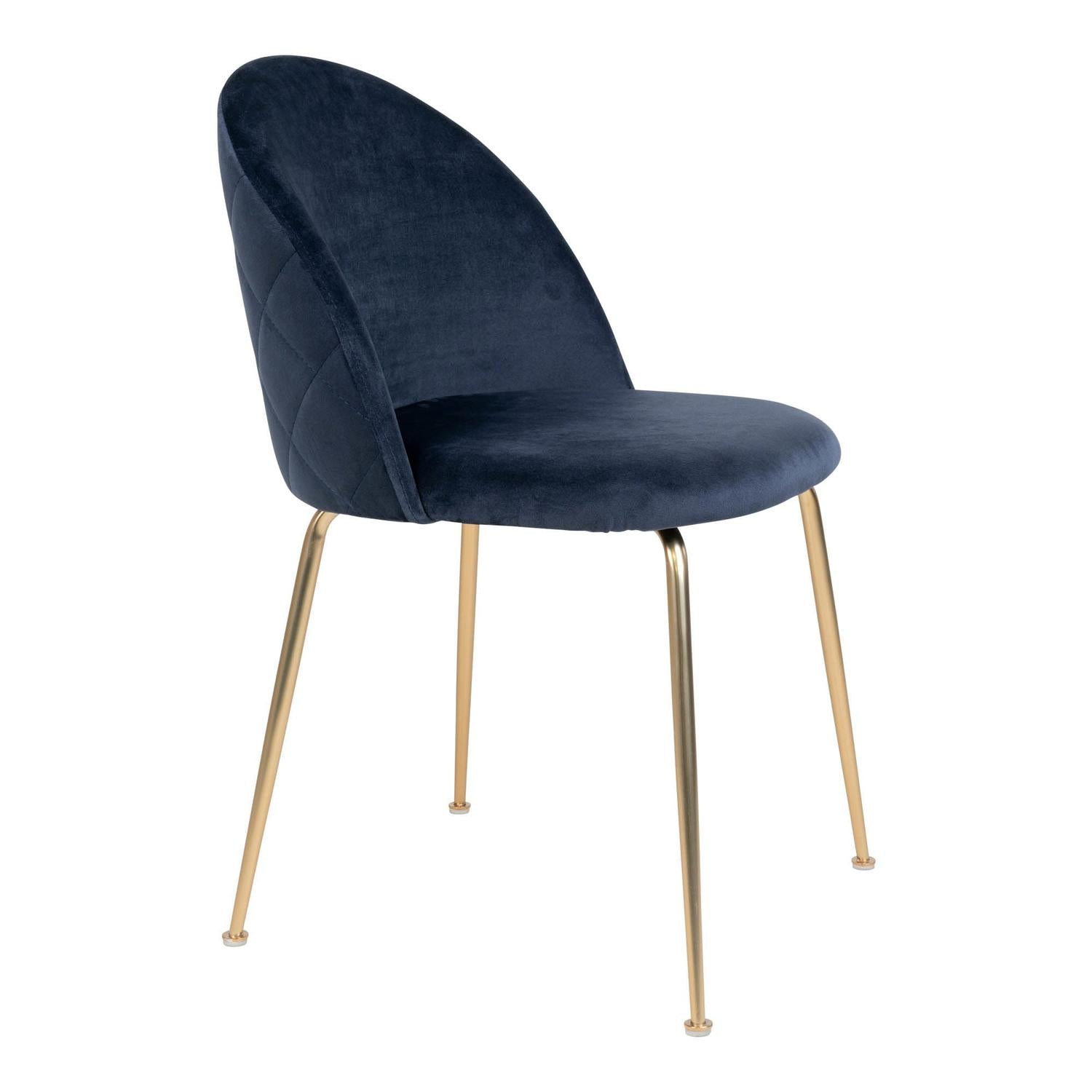 2er-Set Polsterstühle Geneve aus Samt - Blau-Polsterstühle-House Nordic-le canapé
