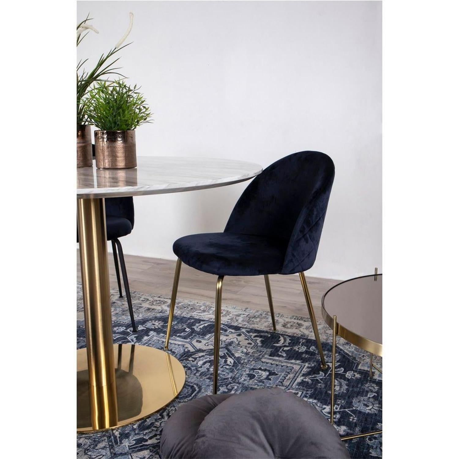 2er-Set Polsterstühle Geneve aus Samt - Blau-Polsterstühle-House Nordic-le canapé