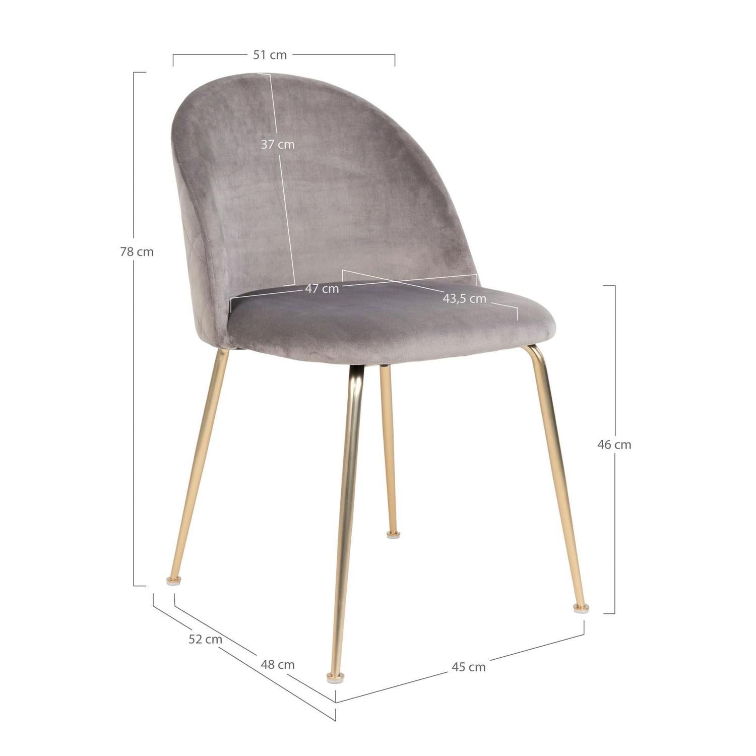 2er-Set Polsterstühle Geneve aus Samt - Grau-Polsterstühle-House Nordic-le canapé