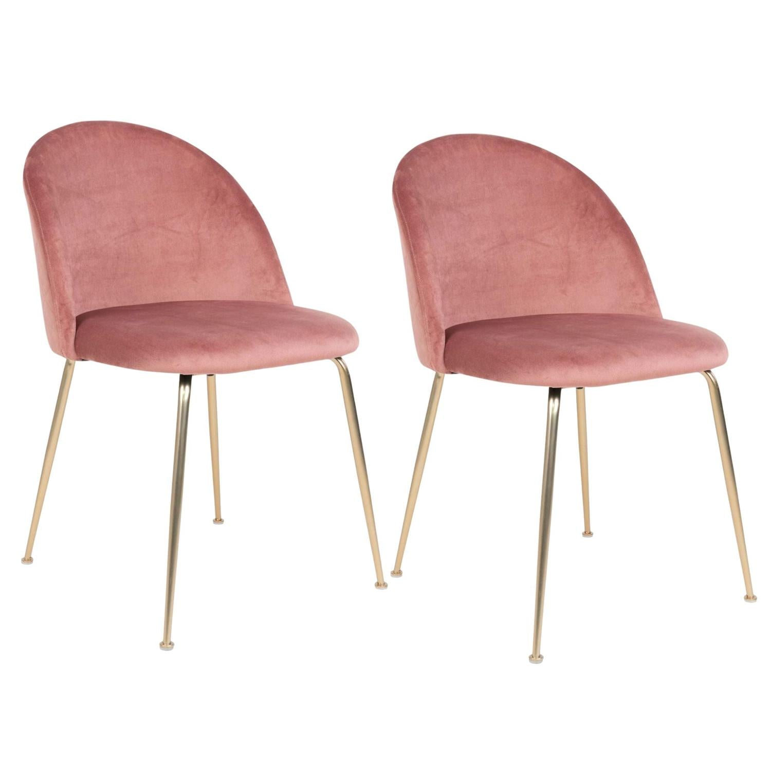 2er-Set Polsterstühle Geneve aus Samt - Pink-Polsterstühle-House Nordic-le canapé