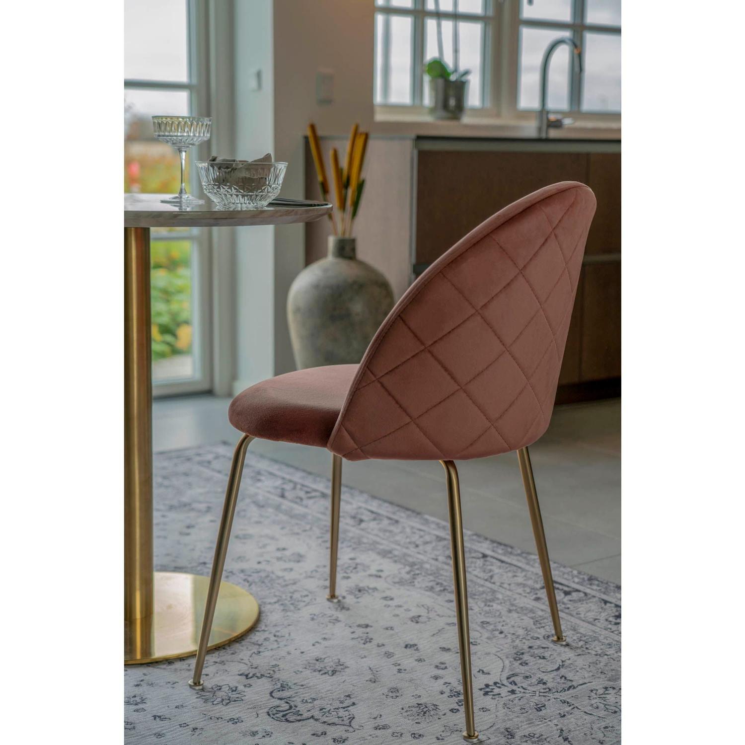 2er-Set Polsterstühle Geneve aus Samt - Rosa-Polsterstühle-House Nordic-le canapé