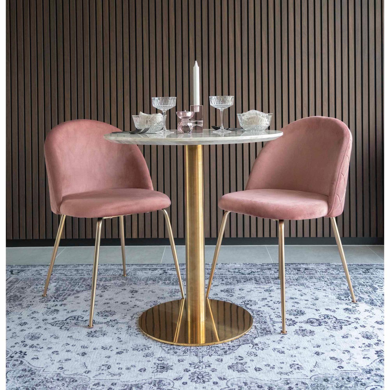 2er-Set Polsterstühle Geneve aus Samt - Rosa-Polsterstühle-House Nordic-le canapé