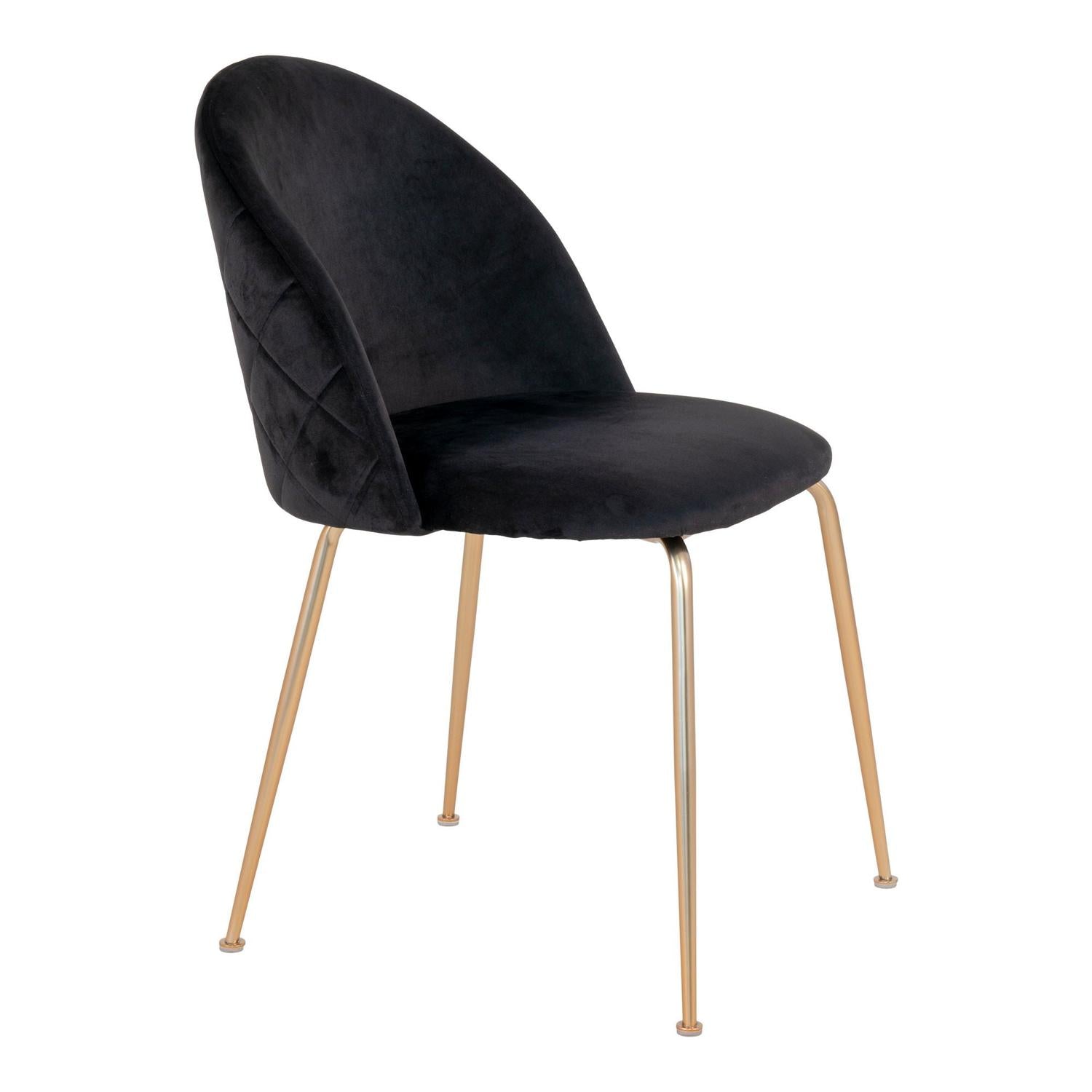 2er-Set Polsterstühle Geneve aus Samt - Schwarz-Polsterstühle-House Nordic-le canapé