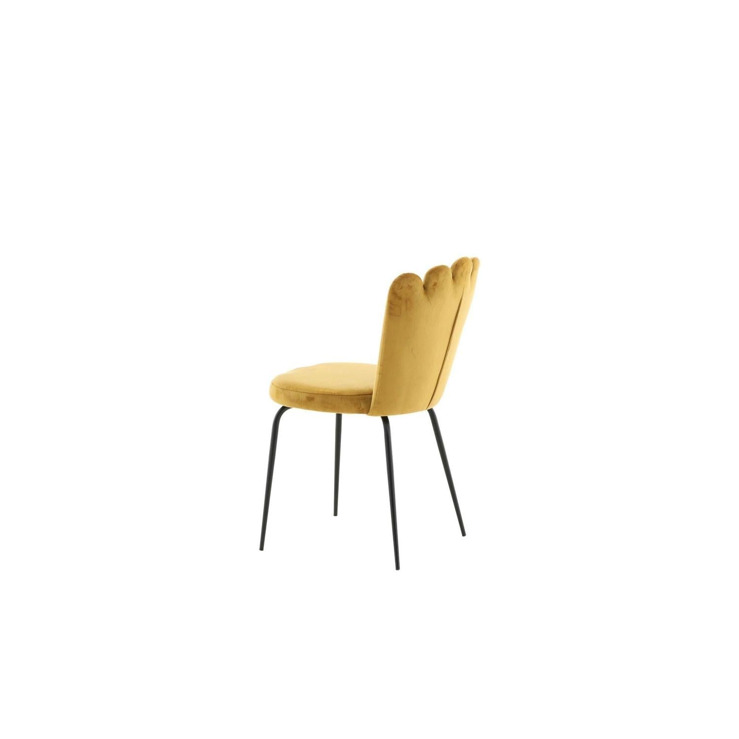 2er-Set Polsterstühle Limhamn aus Samt - Gelb-Polsterstühle-Furniture Fashion-le canapé
