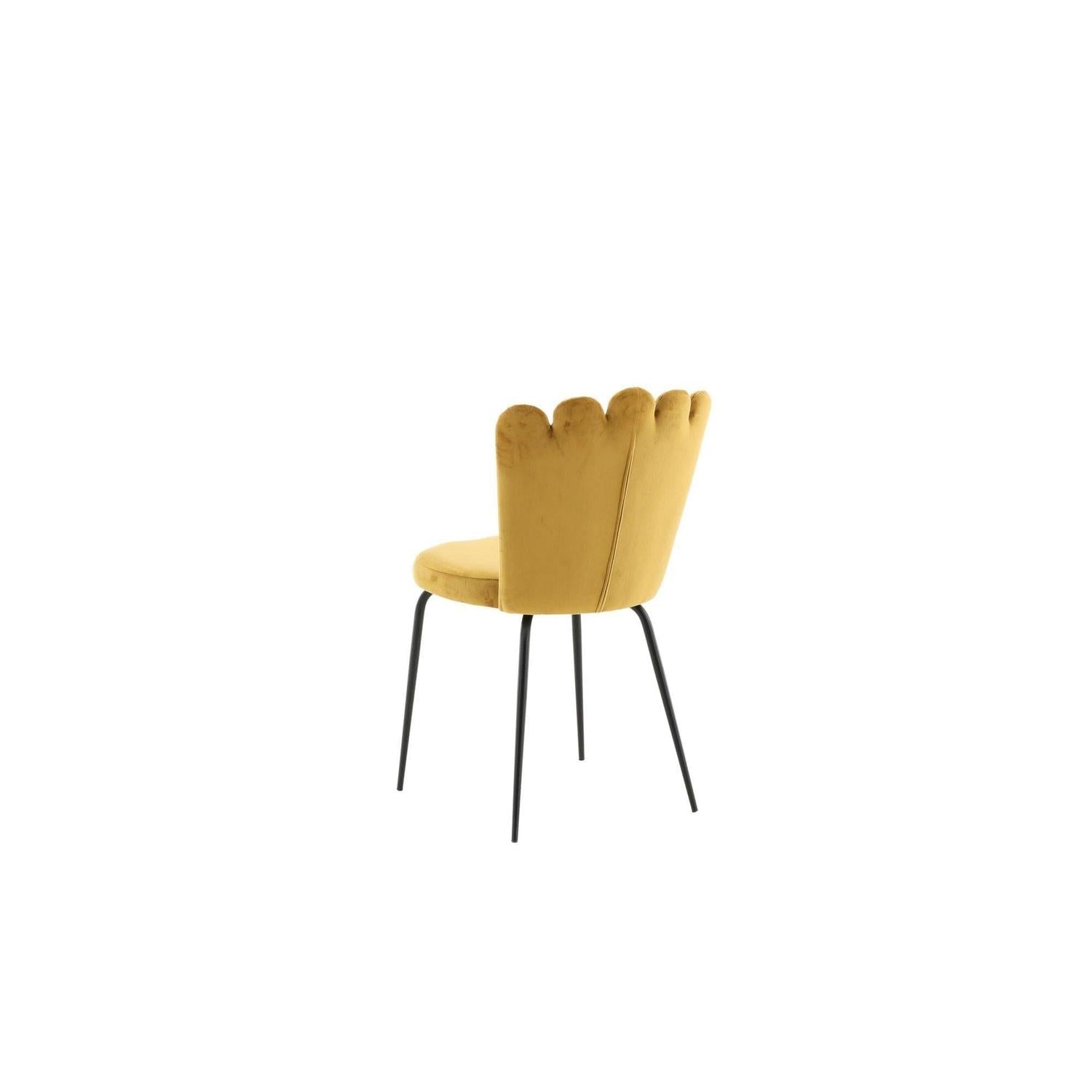 2er-Set Polsterstühle Limhamn aus Samt - Gelb-Polsterstühle-Furniture Fashion-le canapé