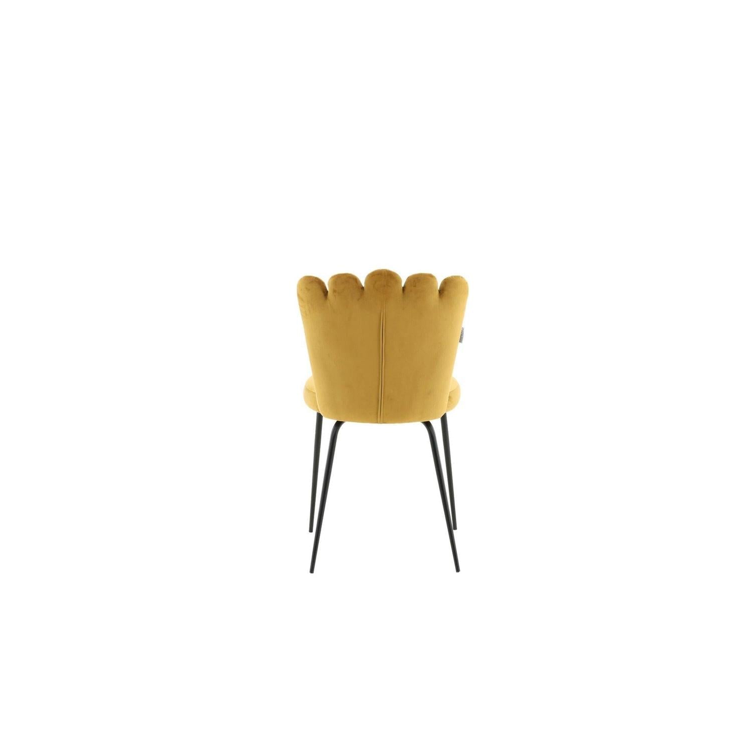 2er-Set Polsterstühle Limhamn aus Samt - Gelb-Polsterstühle-Furniture Fashion-le canapé