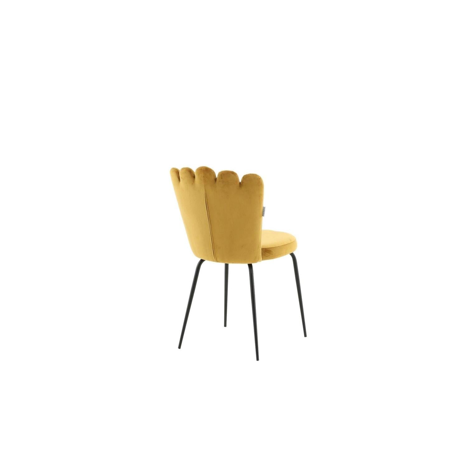 2er-Set Polsterstühle Limhamn aus Samt - Gelb-Polsterstühle-Furniture Fashion-le canapé