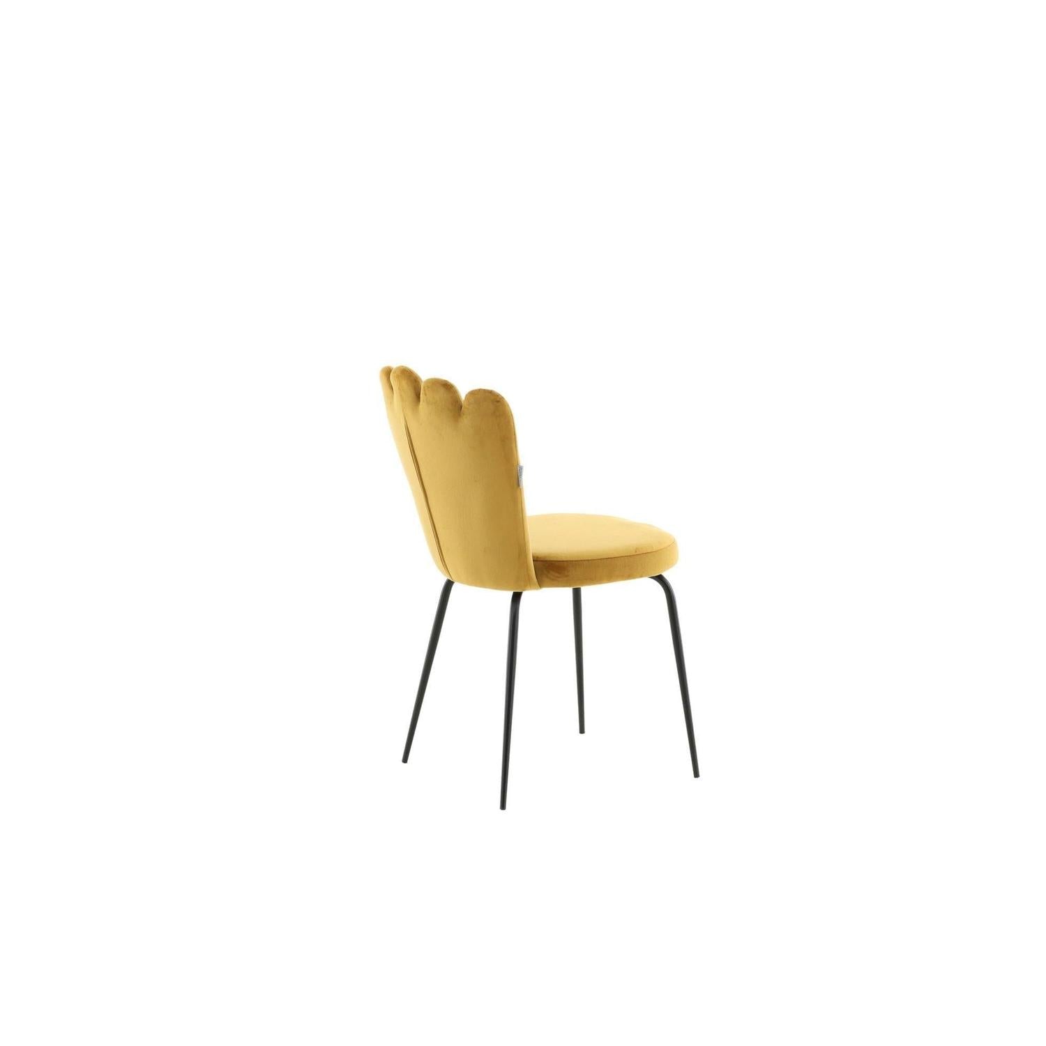 2er-Set Polsterstühle Limhamn aus Samt - Gelb-Polsterstühle-Furniture Fashion-le canapé