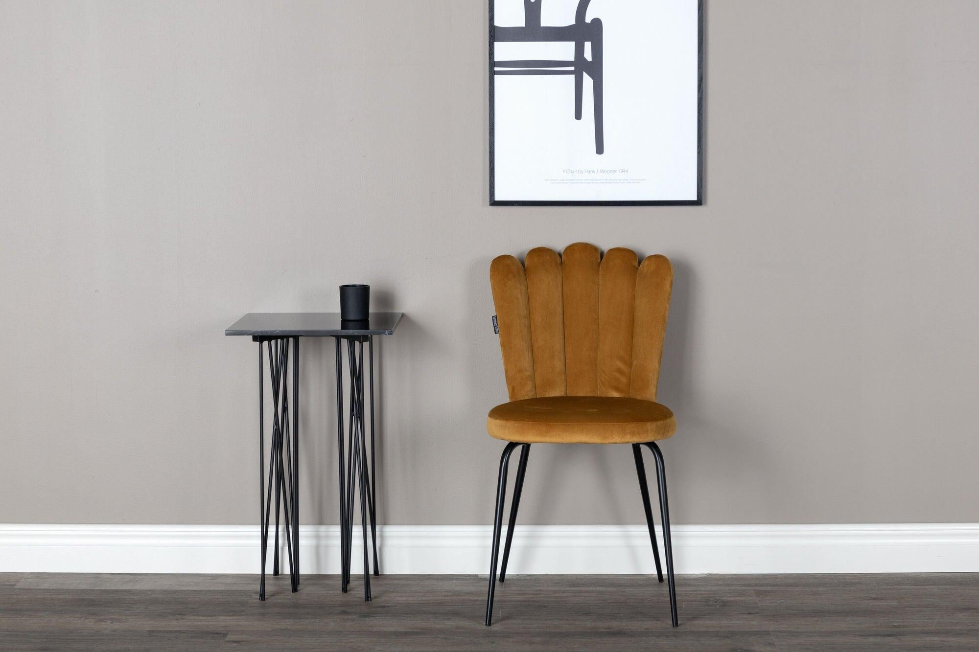 2er-Set Polsterstühle Limhamn aus Samt - Gelb-Polsterstühle-Furniture Fashion-le canapé