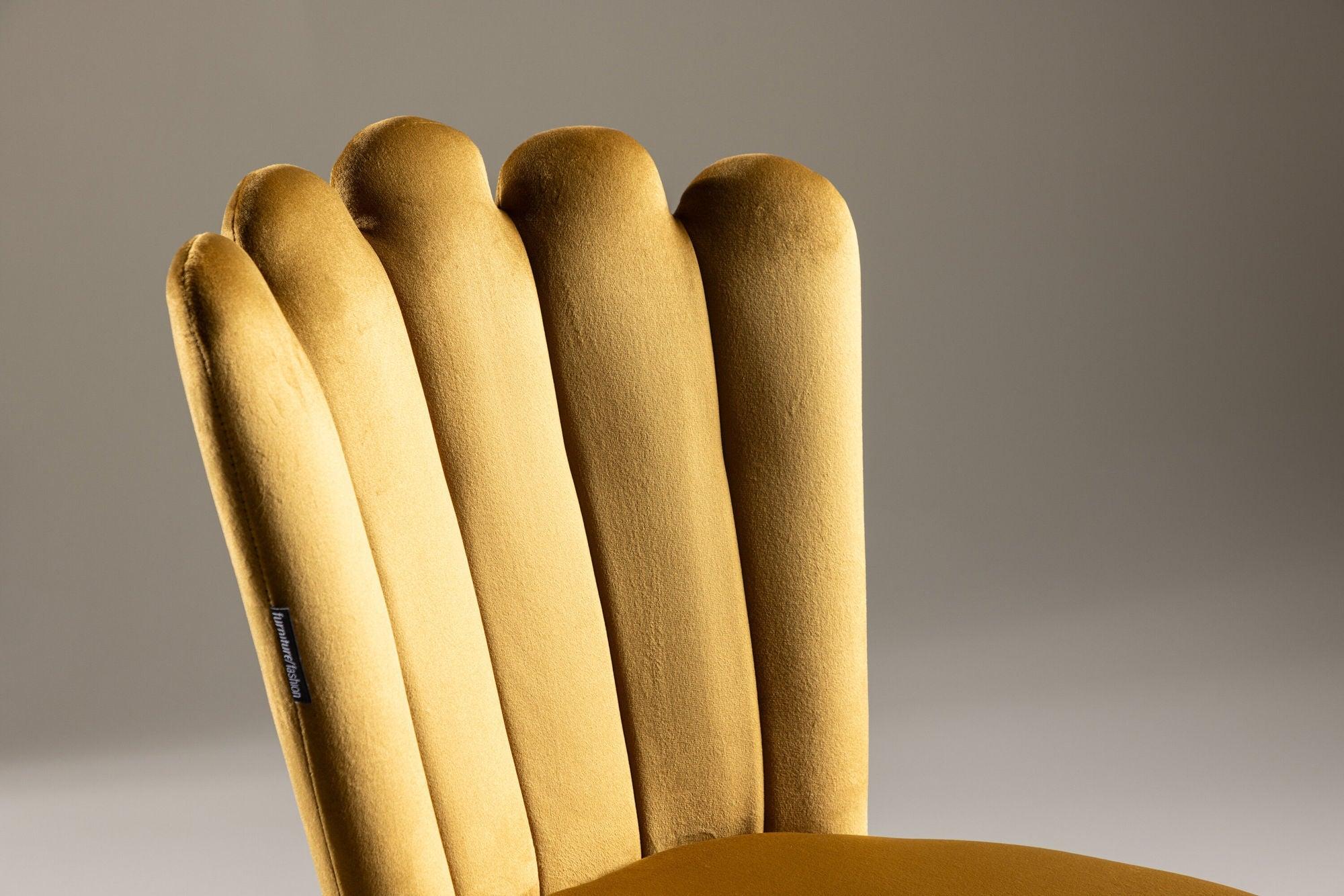 2er-Set Polsterstühle Limhamn aus Samt - Gelb-Polsterstühle-Furniture Fashion-le canapé