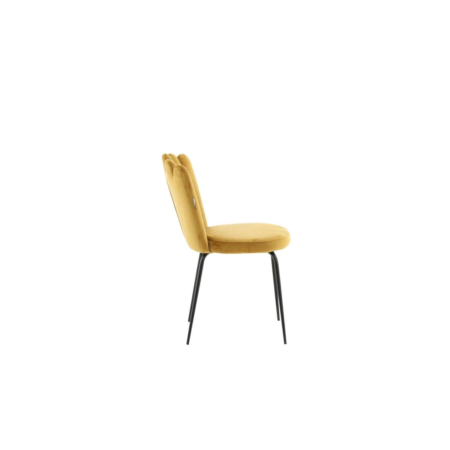 2er-Set Polsterstühle Limhamn aus Samt - Gelb-Polsterstühle-Furniture Fashion-le canapé