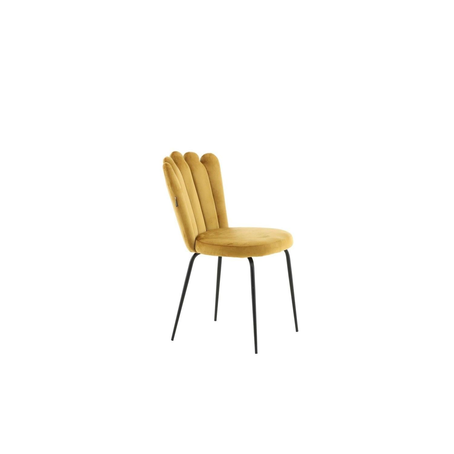 2er-Set Polsterstühle Limhamn aus Samt - Gelb-Polsterstühle-Furniture Fashion-le canapé