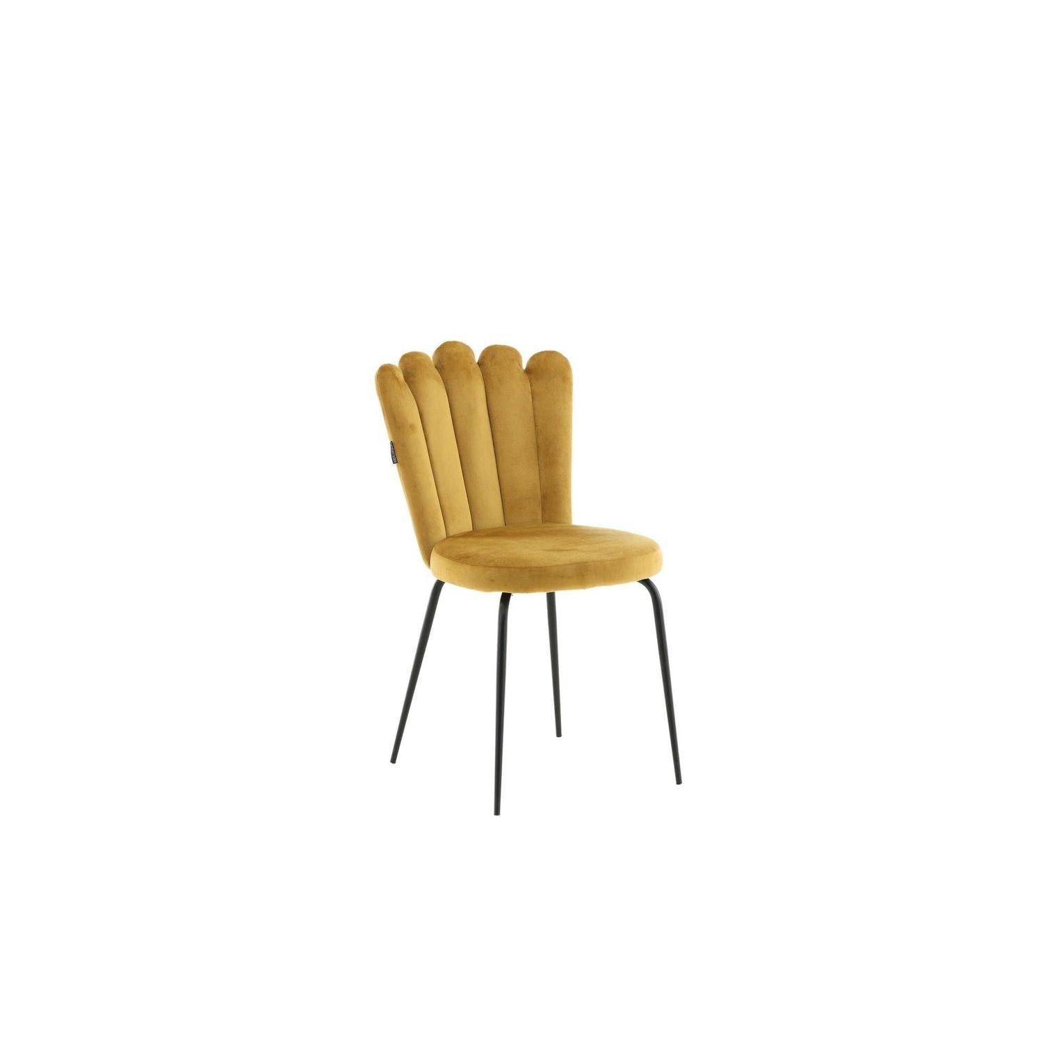 2er-Set Polsterstühle Limhamn aus Samt - Gelb-Polsterstühle-Furniture Fashion-le canapé