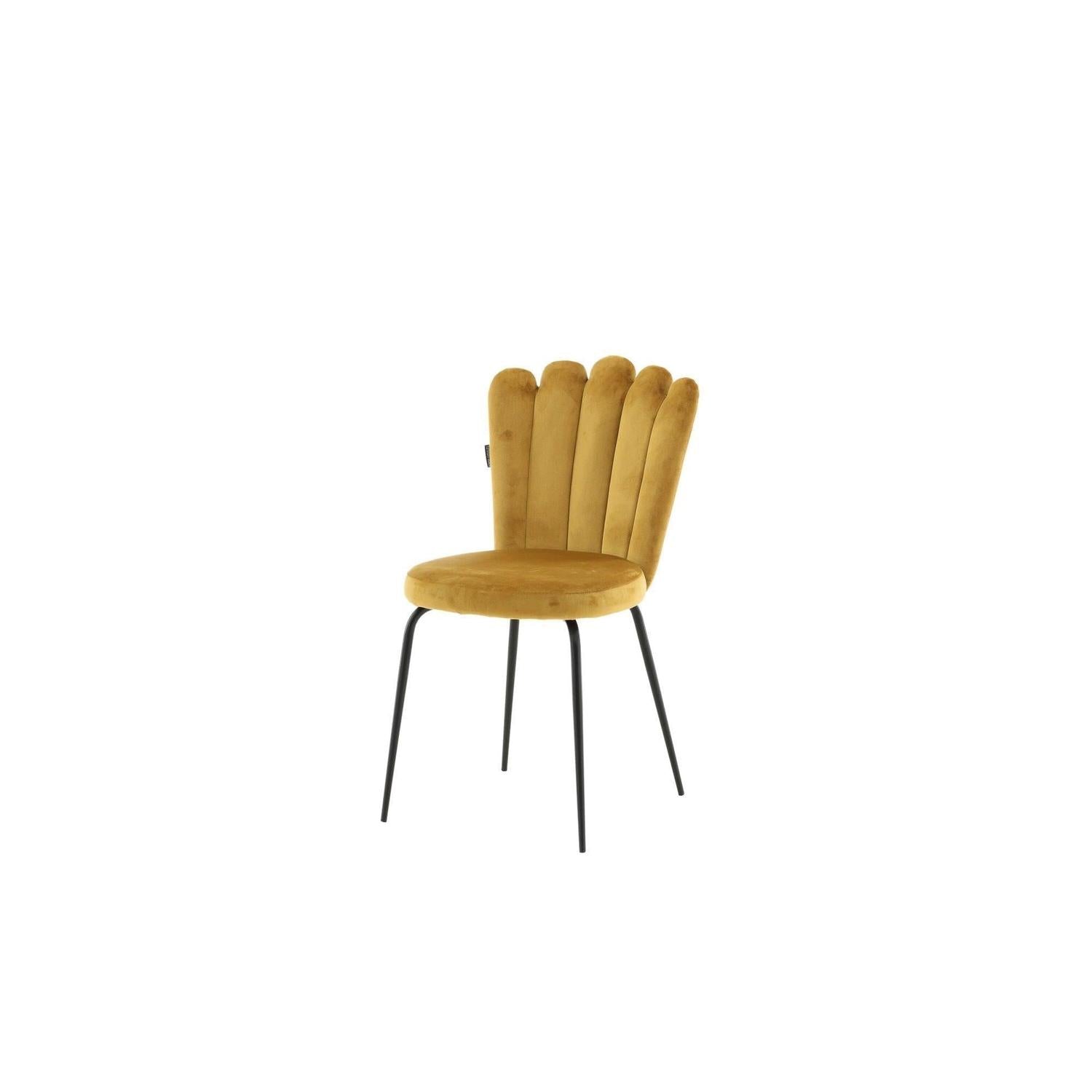 2er-Set Polsterstühle Limhamn aus Samt - Gelb-Polsterstühle-Furniture Fashion-le canapé