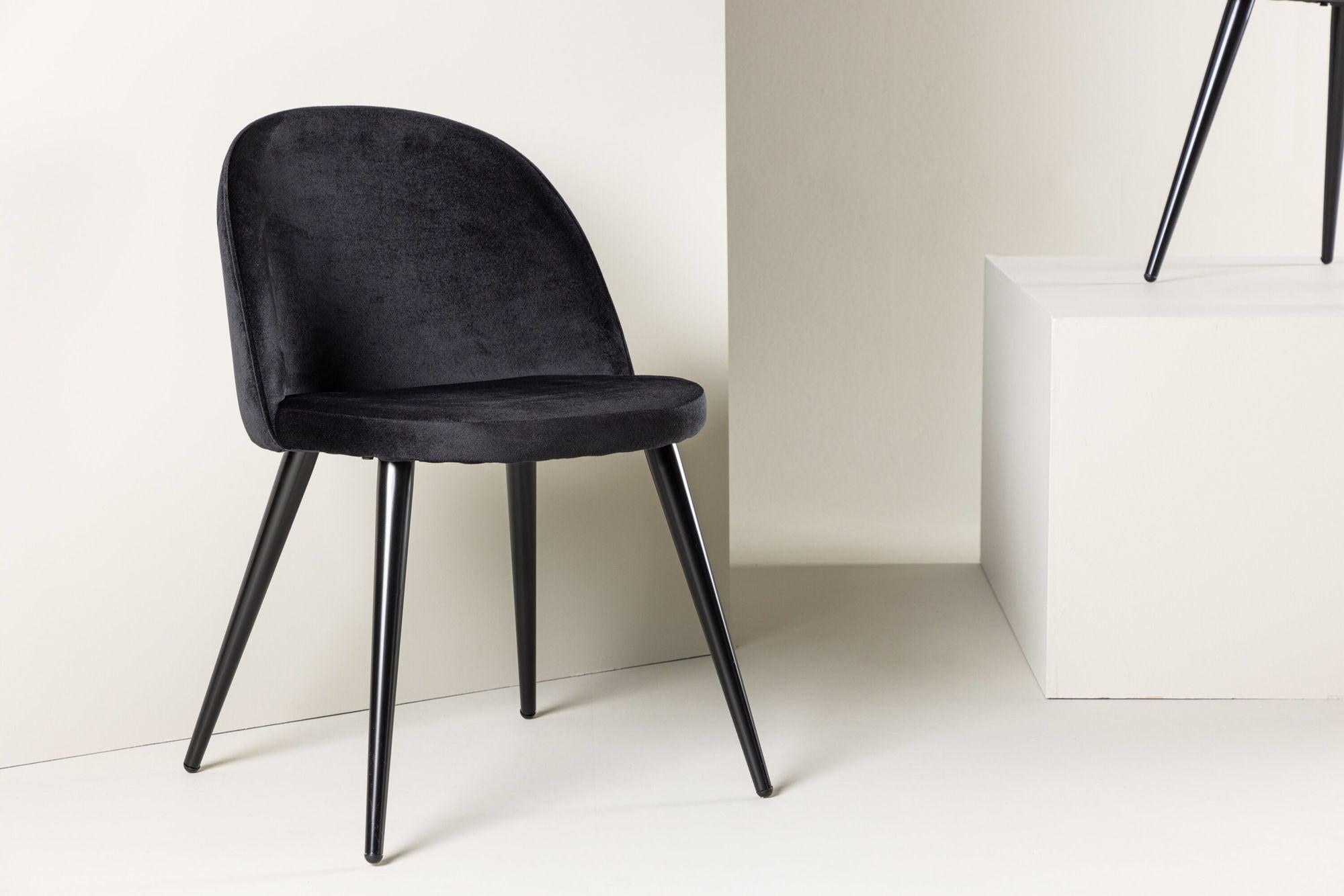 2er-Set Polsterstühle Matstol aus Samt - Schwarz-Polsterstühle-Venture Home-le canapé