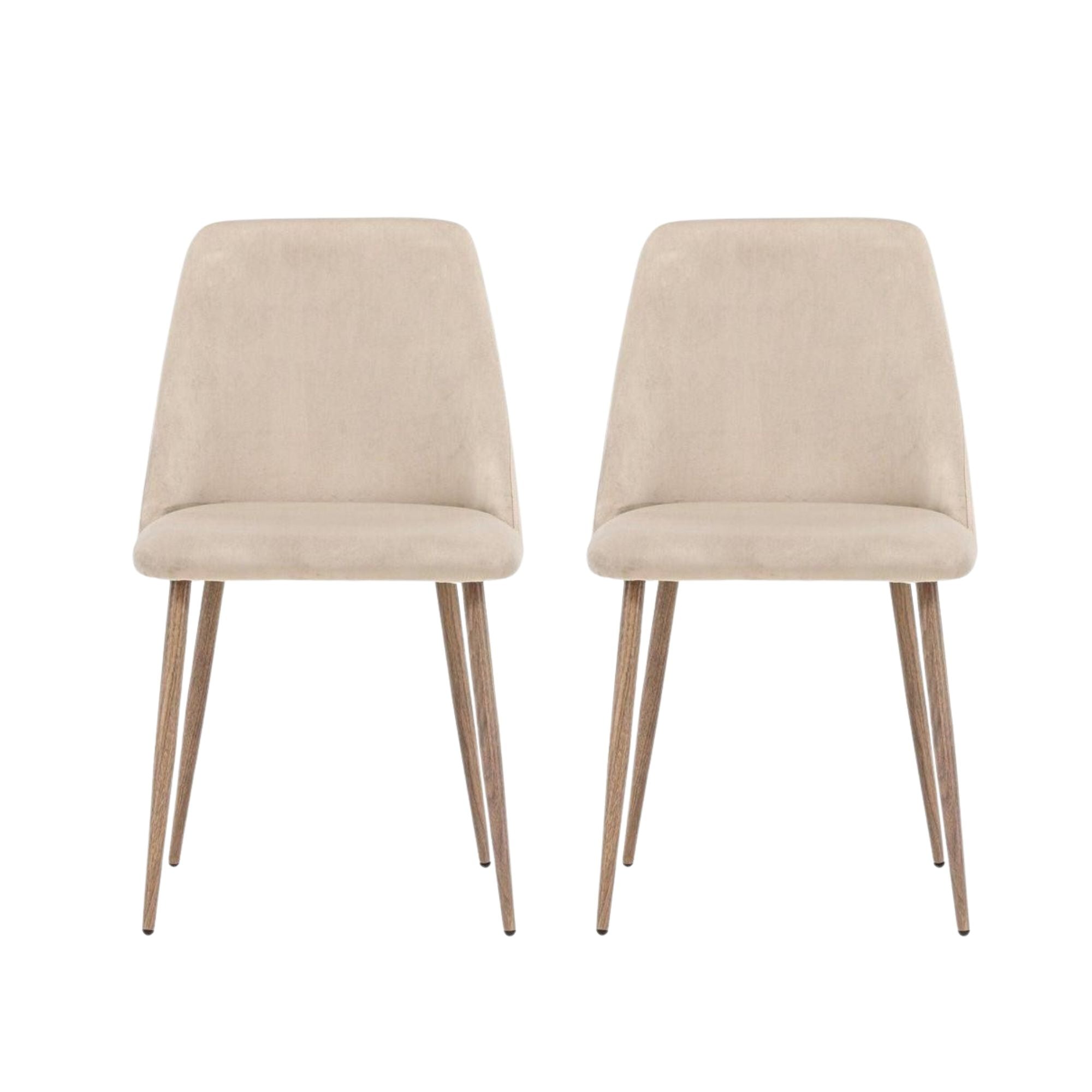 2er-Set Polsterstühle Night aus Samt - Beige-Polsterstühle-Venture Home-le canapé