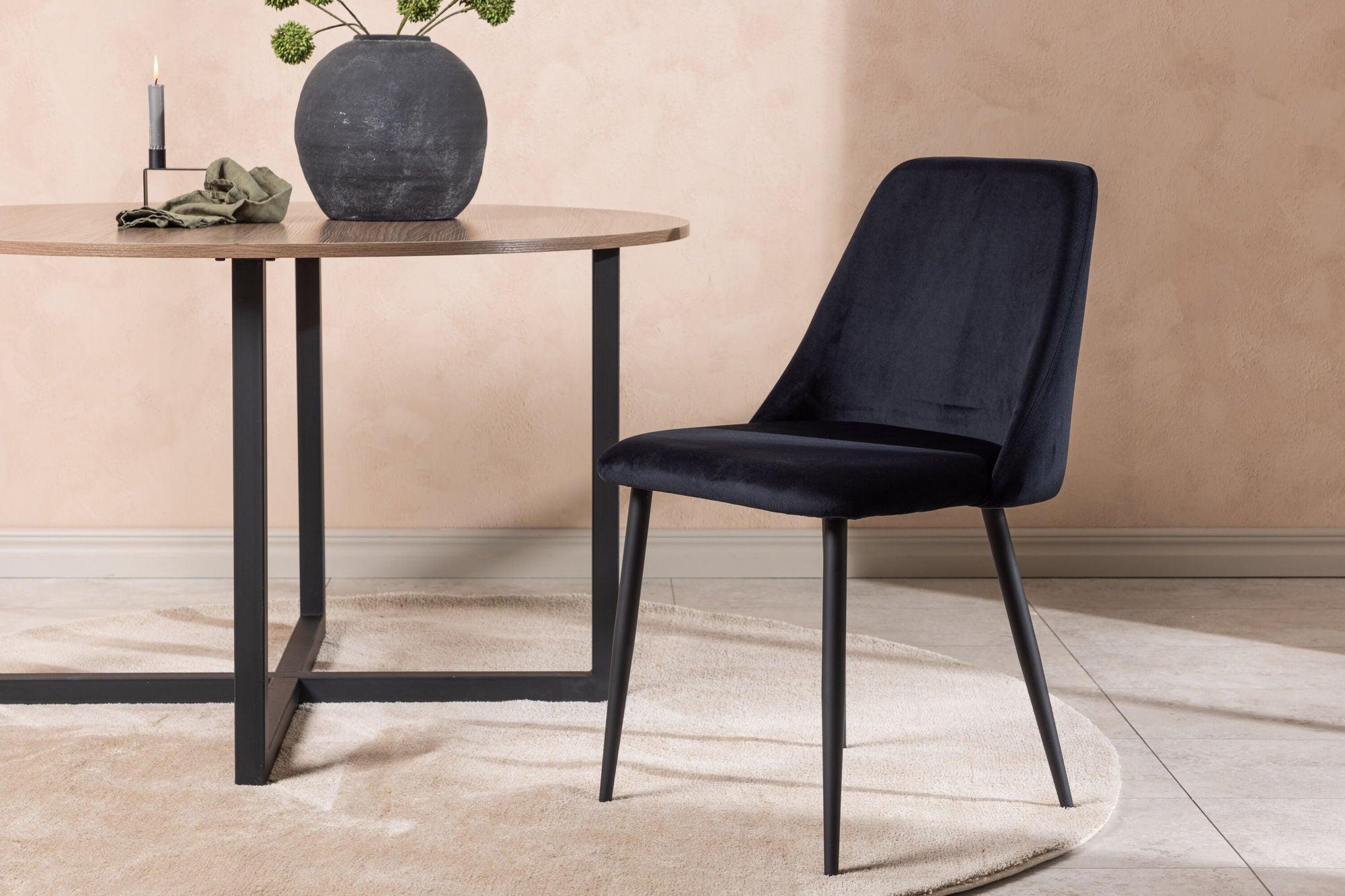 2er-Set Polsterstühle Night aus Samt - Schwarz-Polsterstühle-Venture Home-le canapé