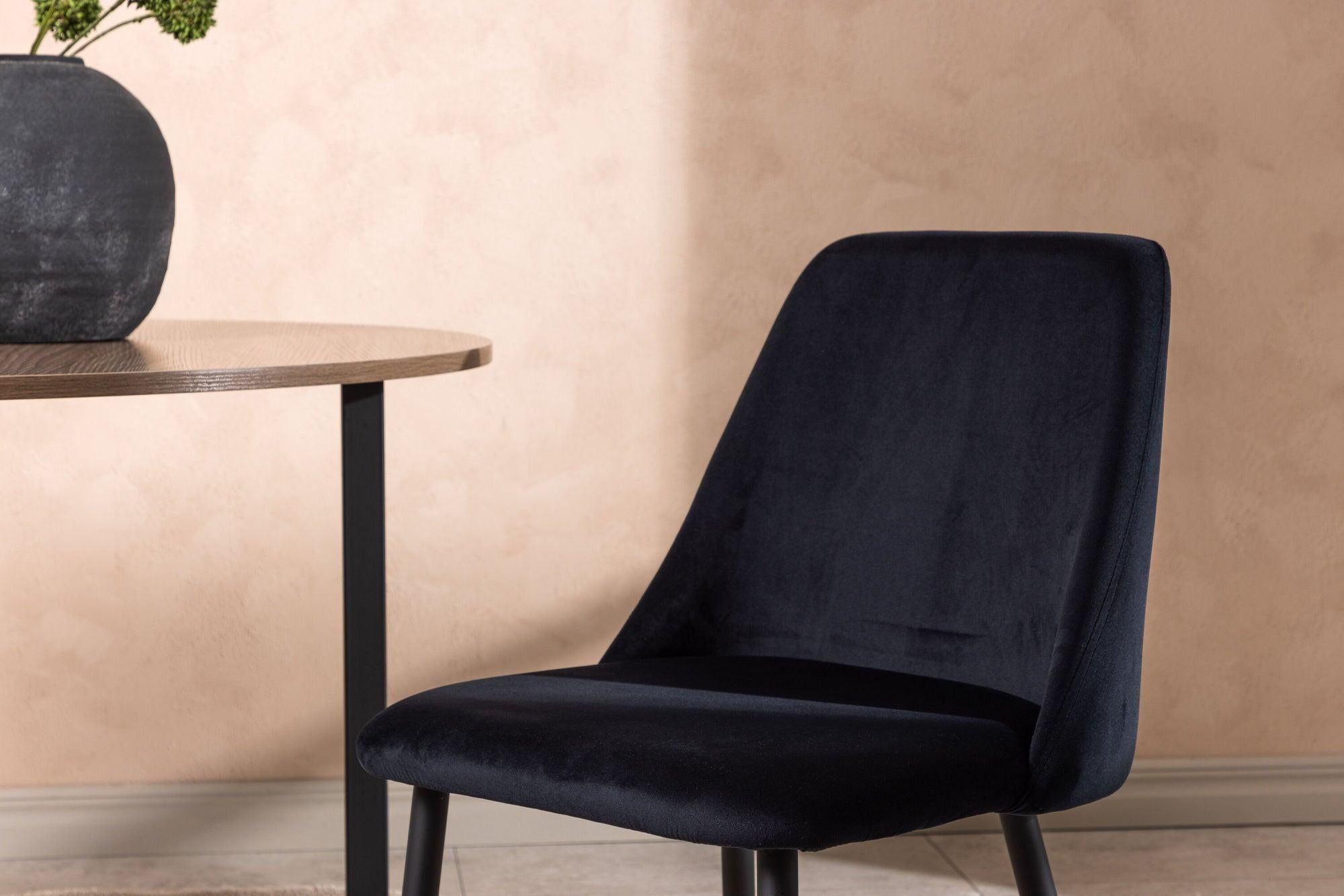 2er-Set Polsterstühle Night aus Samt - Schwarz-Polsterstühle-Venture Home-le canapé