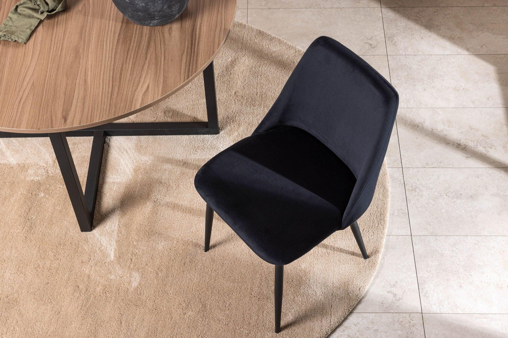 2er-Set Polsterstühle Night aus Samt - Schwarz-Polsterstühle-Venture Home-le canapé