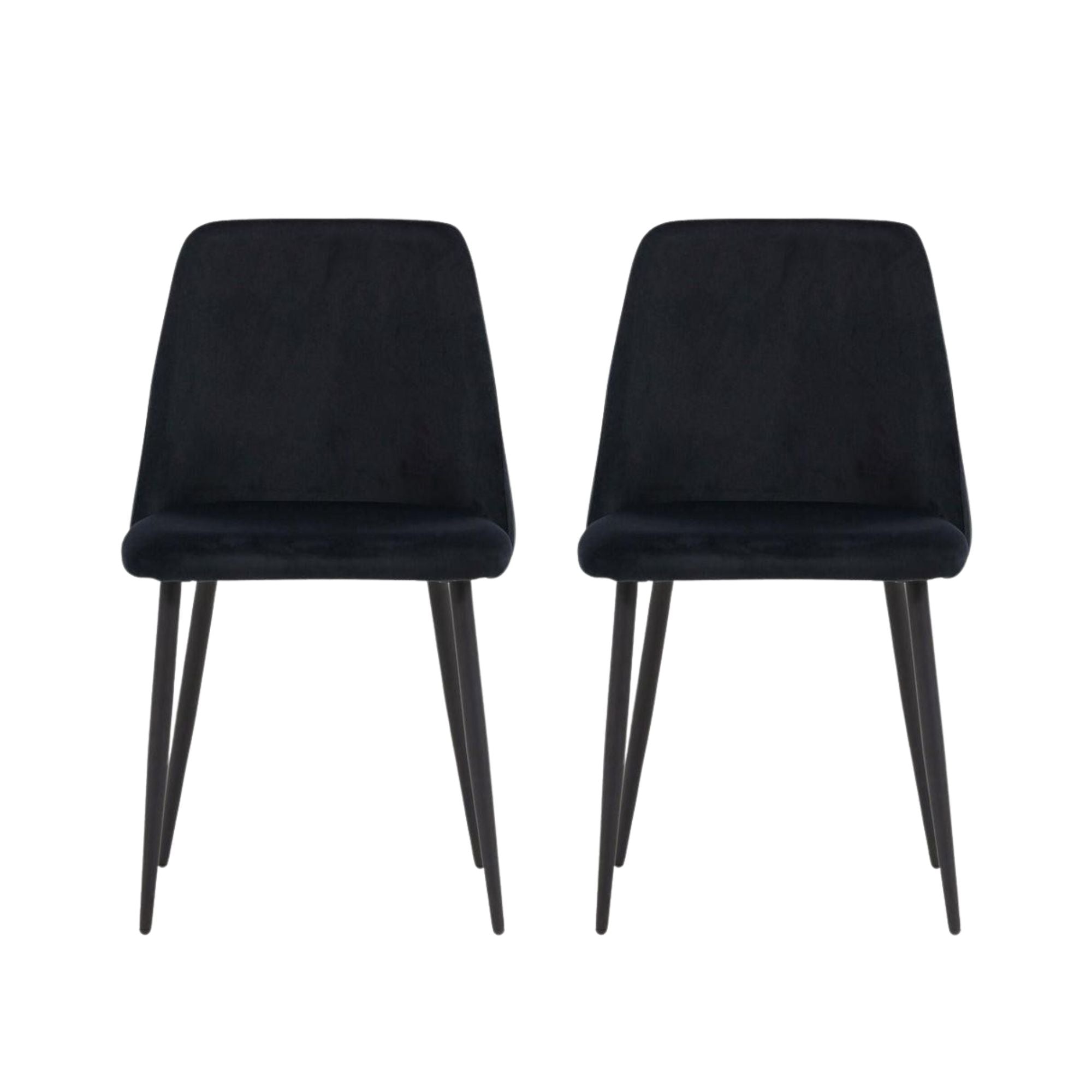 2er-Set Polsterstühle Night aus Samt - Schwarz-Polsterstühle-Venture Home-le canapé