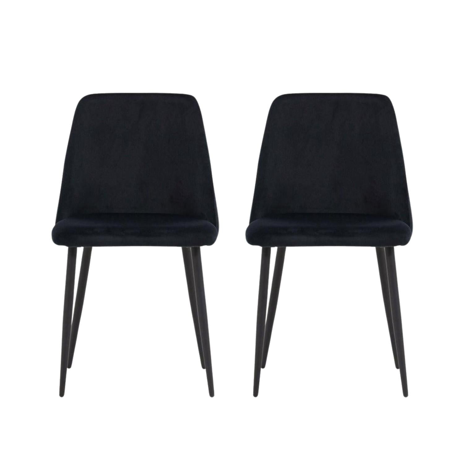 2er-Set Polsterstühle Night aus Samt - Schwarz-Polsterstühle-Venture Home-le canapé