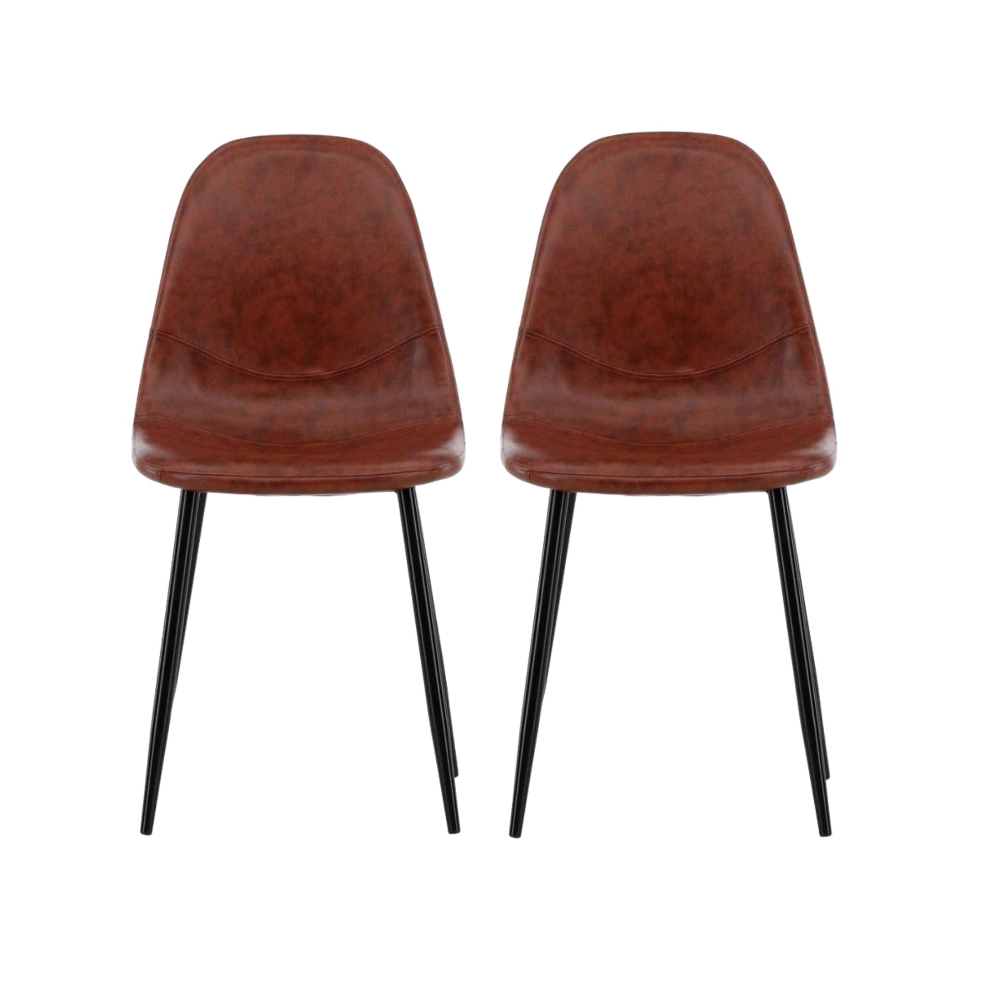 2er-Set Polsterstühle Polar aus Kunstleder - Braun-Polsterstühle-Venture Home-le canapé