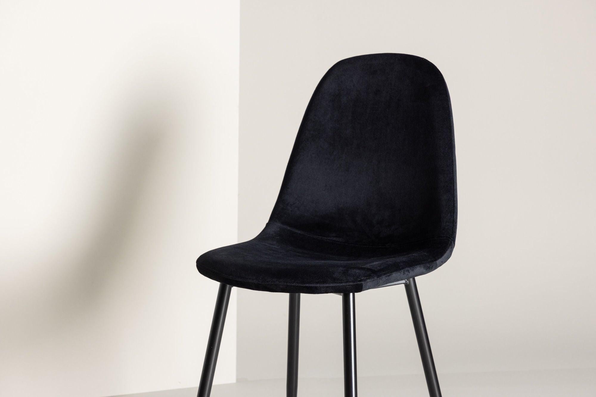 2er-Set Polsterstühle Polar aus Samt - Schwarz-Polsterstühle-Venture Home-le canapé