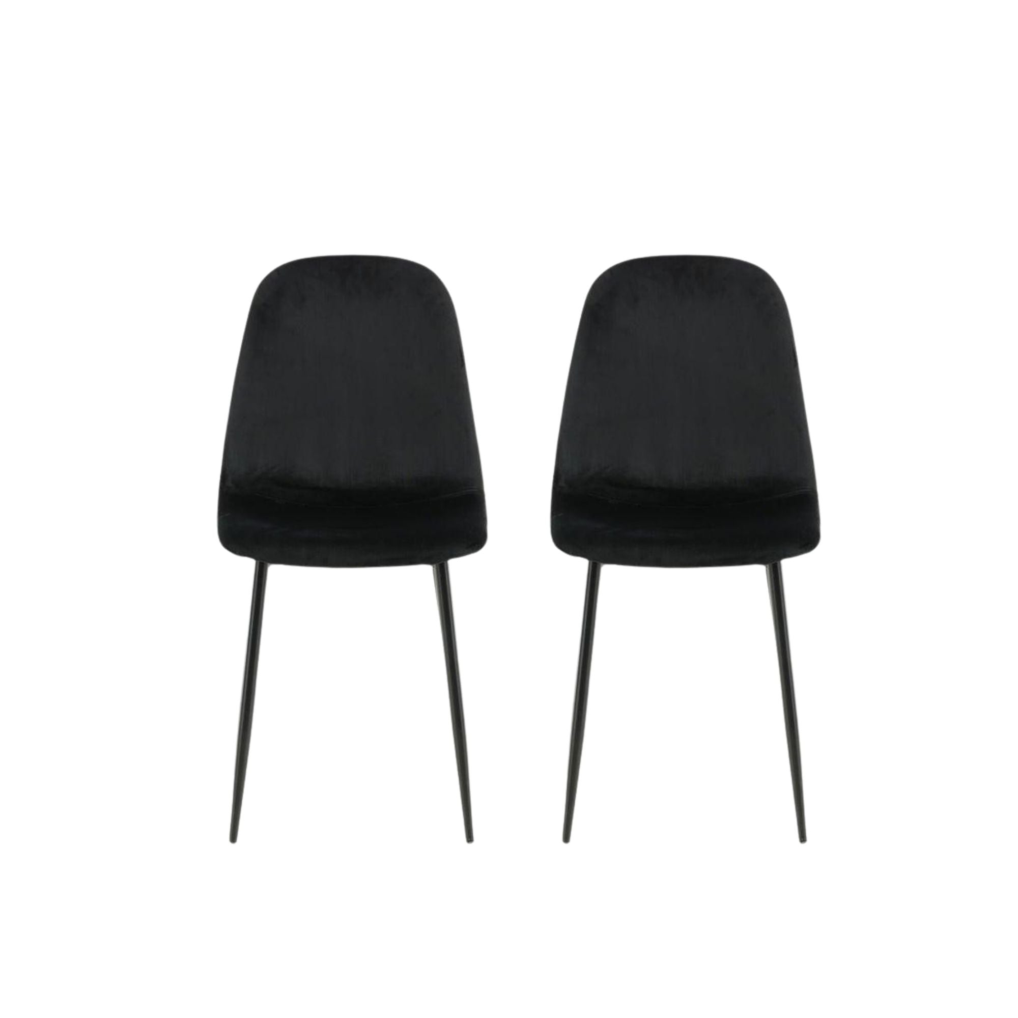 2er-Set Polsterstühle Polar aus Samt - Schwarz-Polsterstühle-Venture Home-le canapé