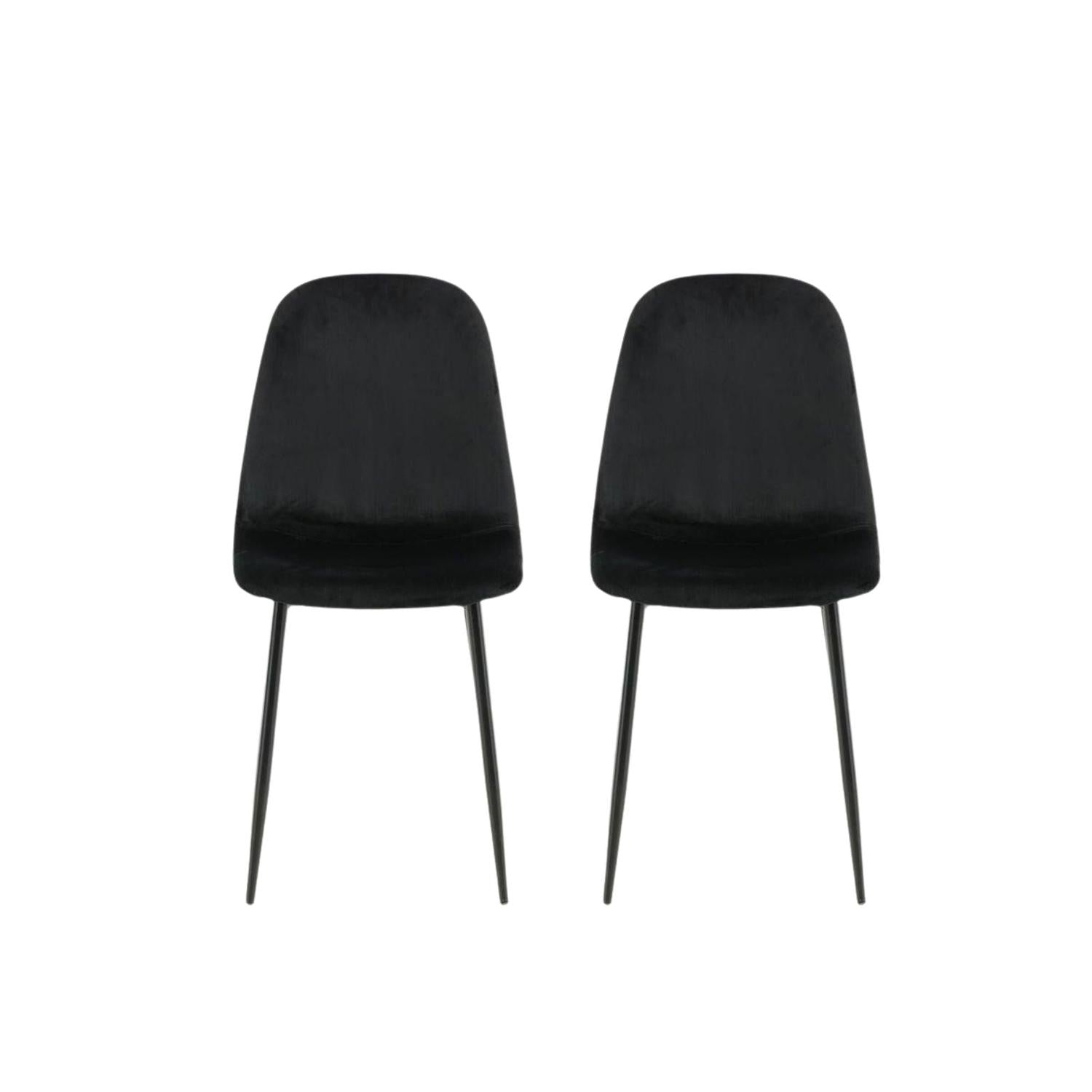 2er-Set Polsterstühle Polar aus Samt - Schwarz-Polsterstühle-Venture Home-le canapé