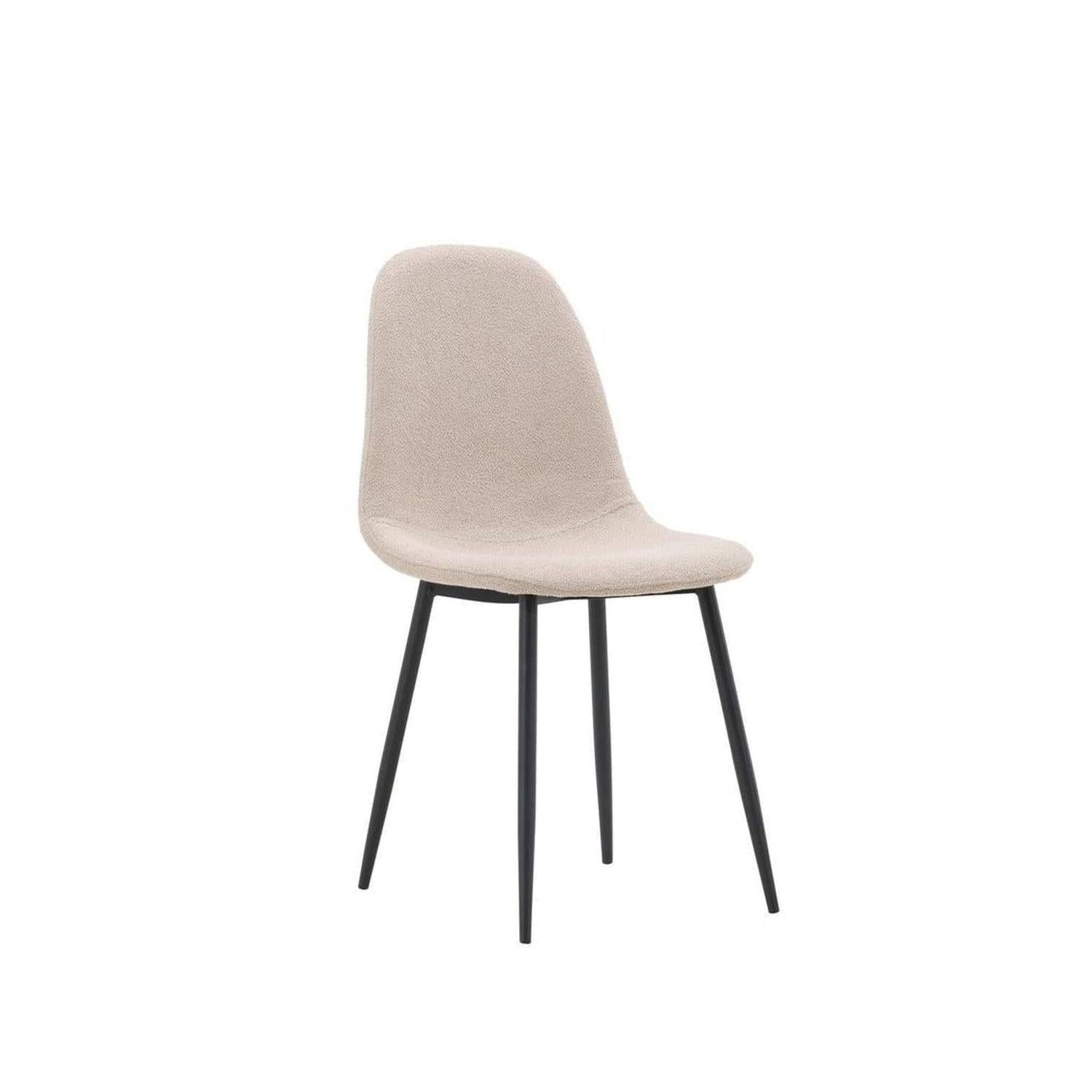 2er-Set Polsterstühle Polar aus Teddy Bouclé - Beige-Polsterstühle-Venture Home-le canapé