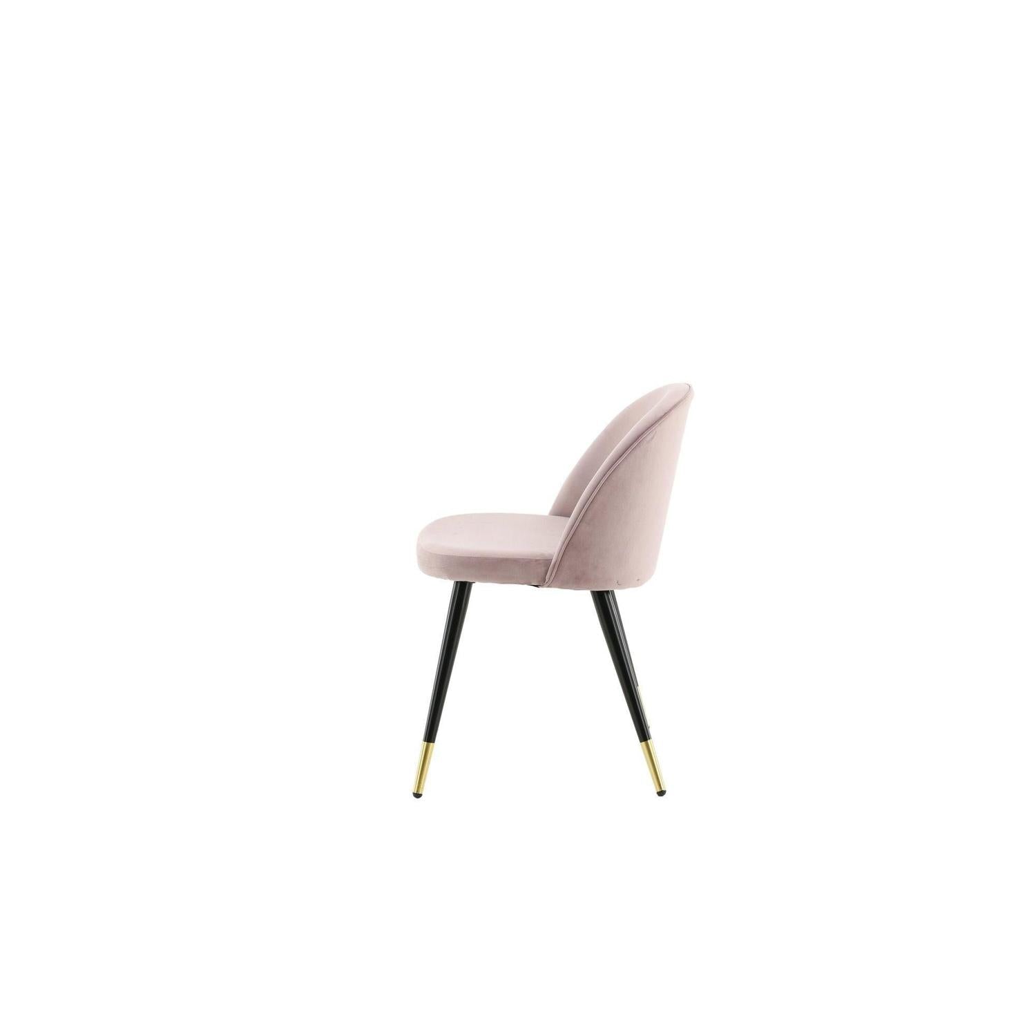 2er-Set Polsterstühle Velvet aus Samt - Altrosa / Schwarz / Messing-Polsterstühle-Venture Home-le canapé