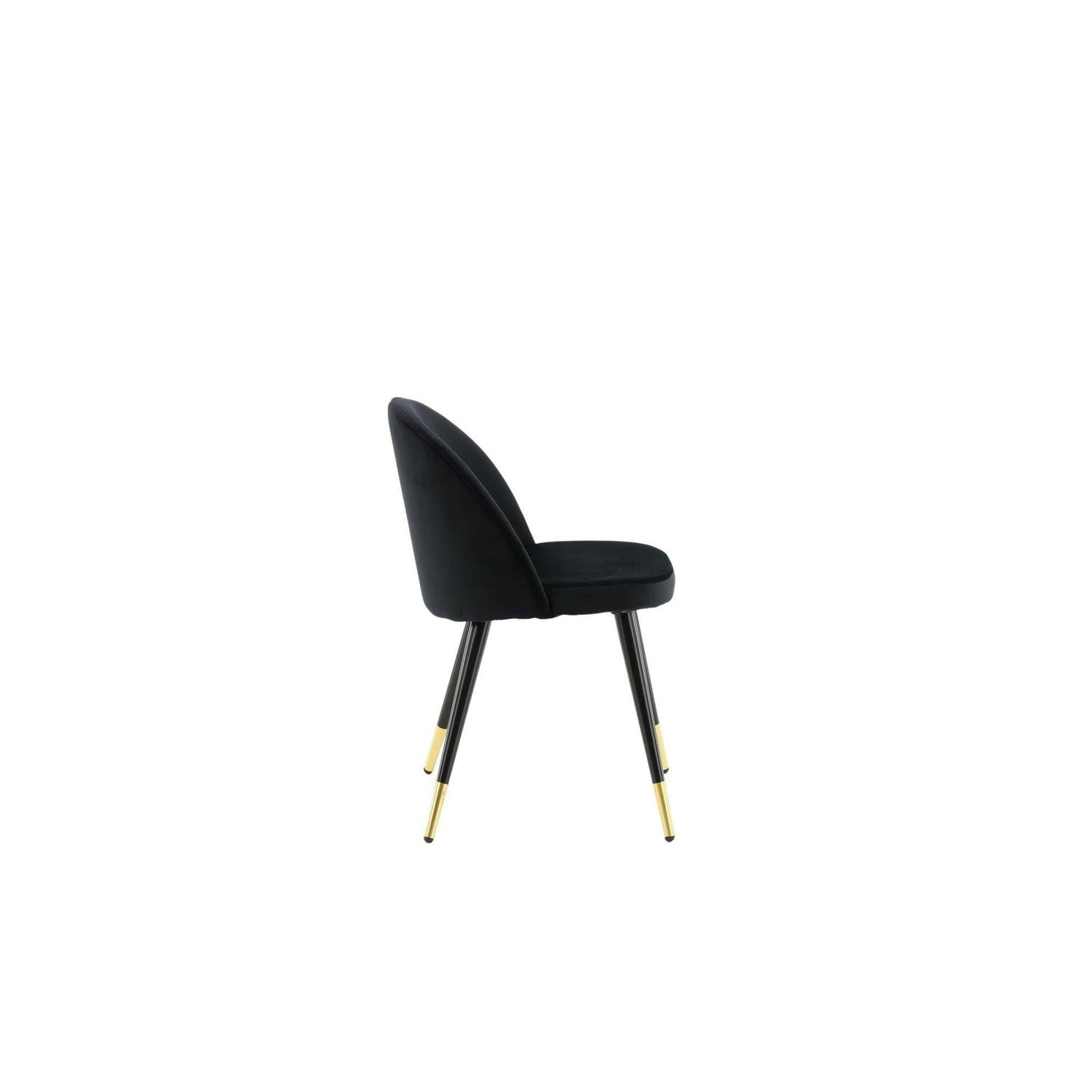 2er-Set Polsterstühle Velvet aus Samt - Schwarz / Messing-Polsterstühle-Venture Home-le canapé