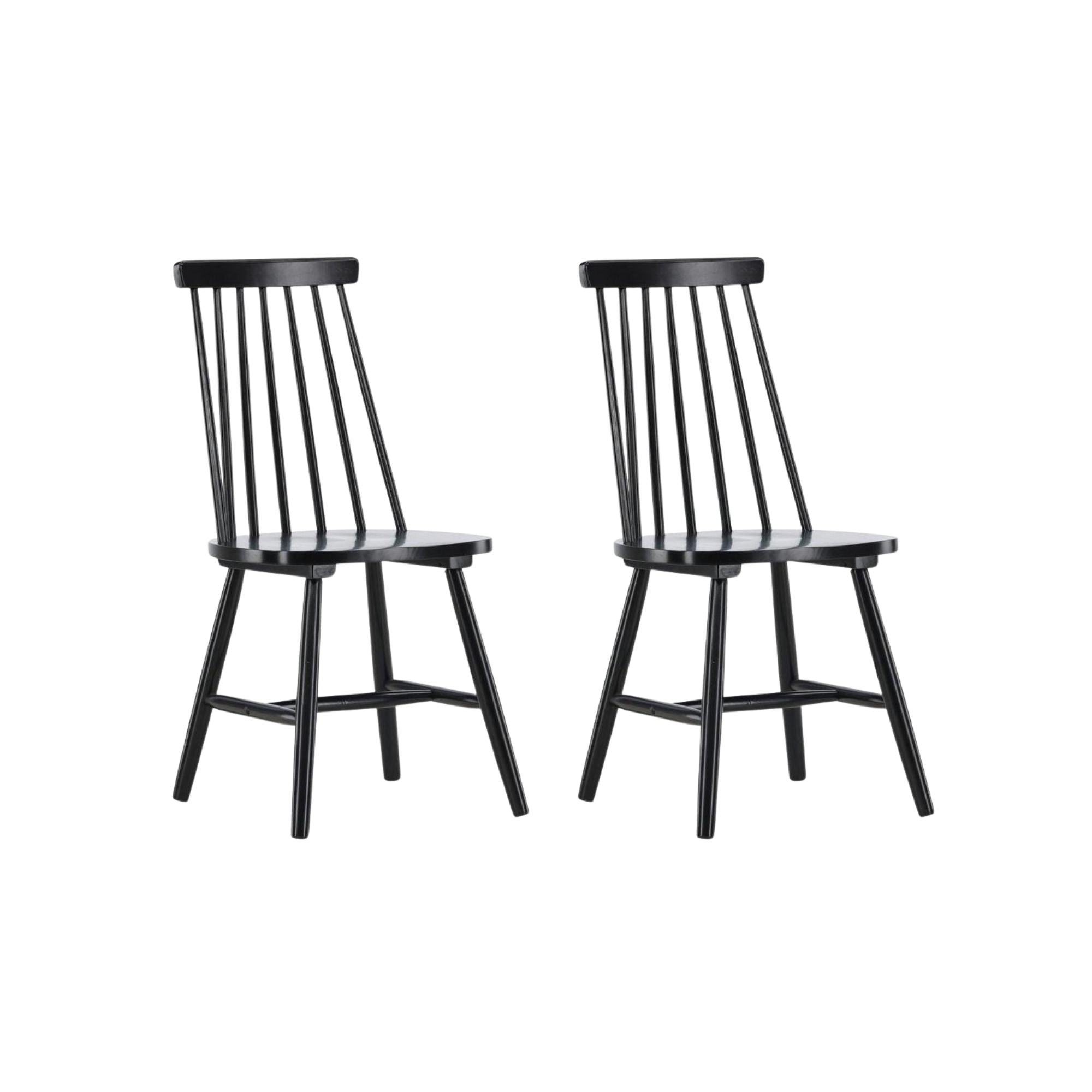 2er-Set Stühle Lönneberga aus Gummibaumholz - Schwarz-Holzstühle-Venture Home-le canapé