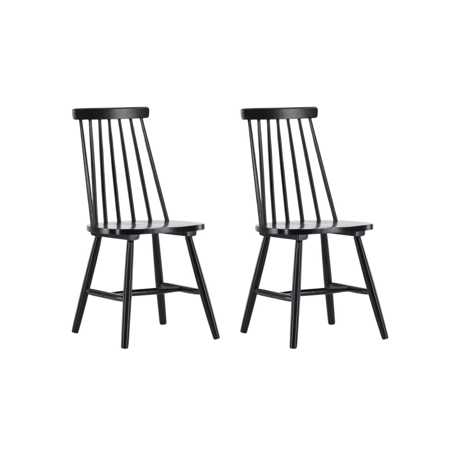 2er-Set Stühle Lönneberga aus Gummibaumholz - Schwarz-Holzstühle-Venture Home-le canapé