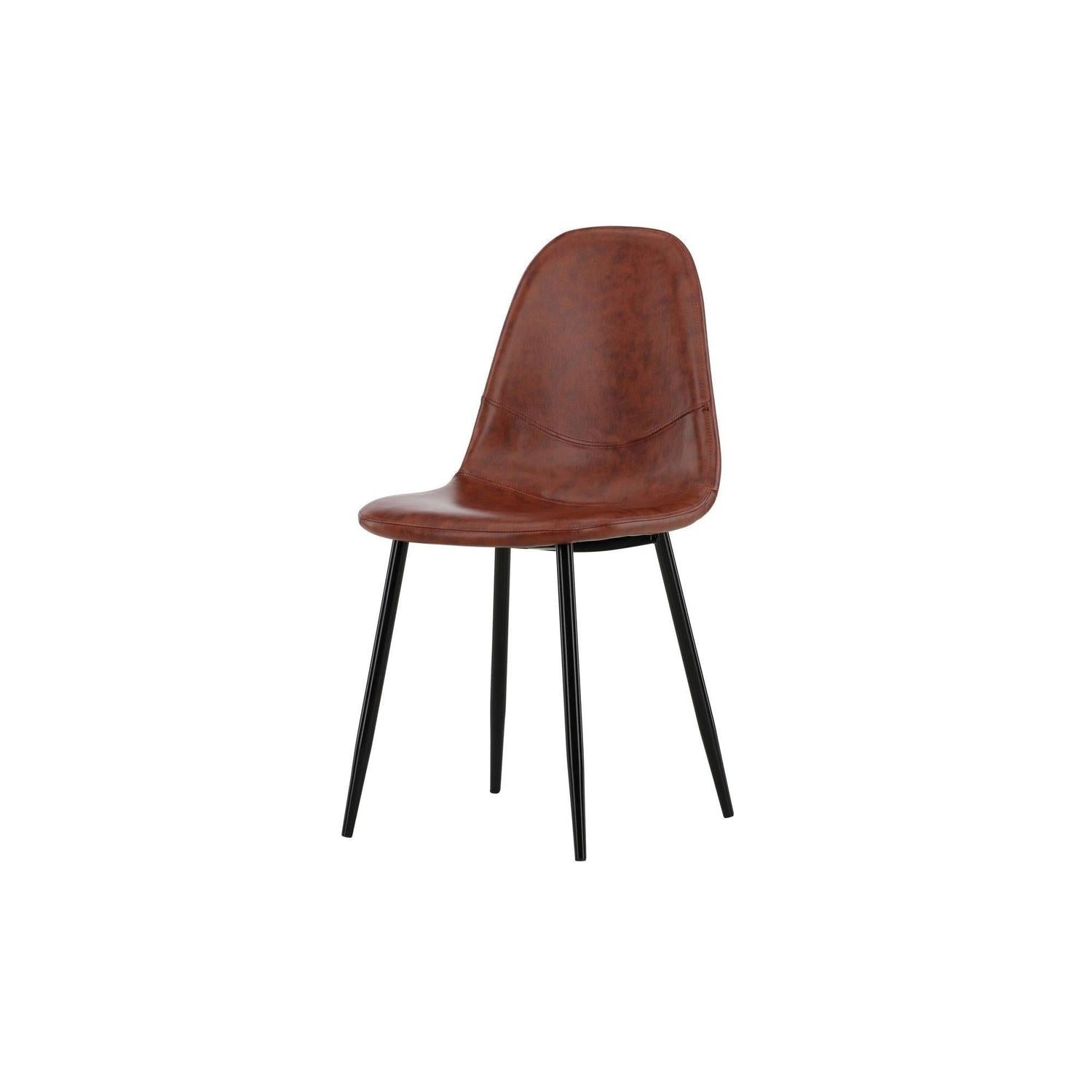 2er-Set Stühle Polar Matstol - Braunes Kunstleder / Schwarz-Esszimmerstuhl-Venture Home-le canapé