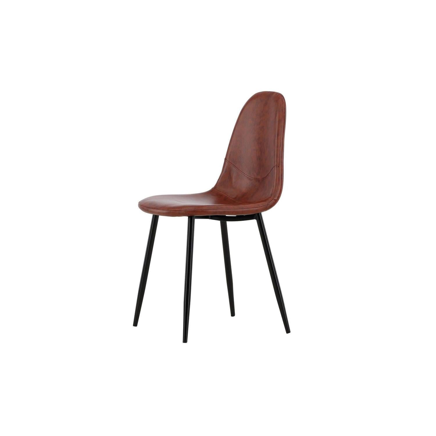 2er-Set Stühle Polar Matstol - Braunes Kunstleder / Schwarz-Esszimmerstuhl-Venture Home-le canapé