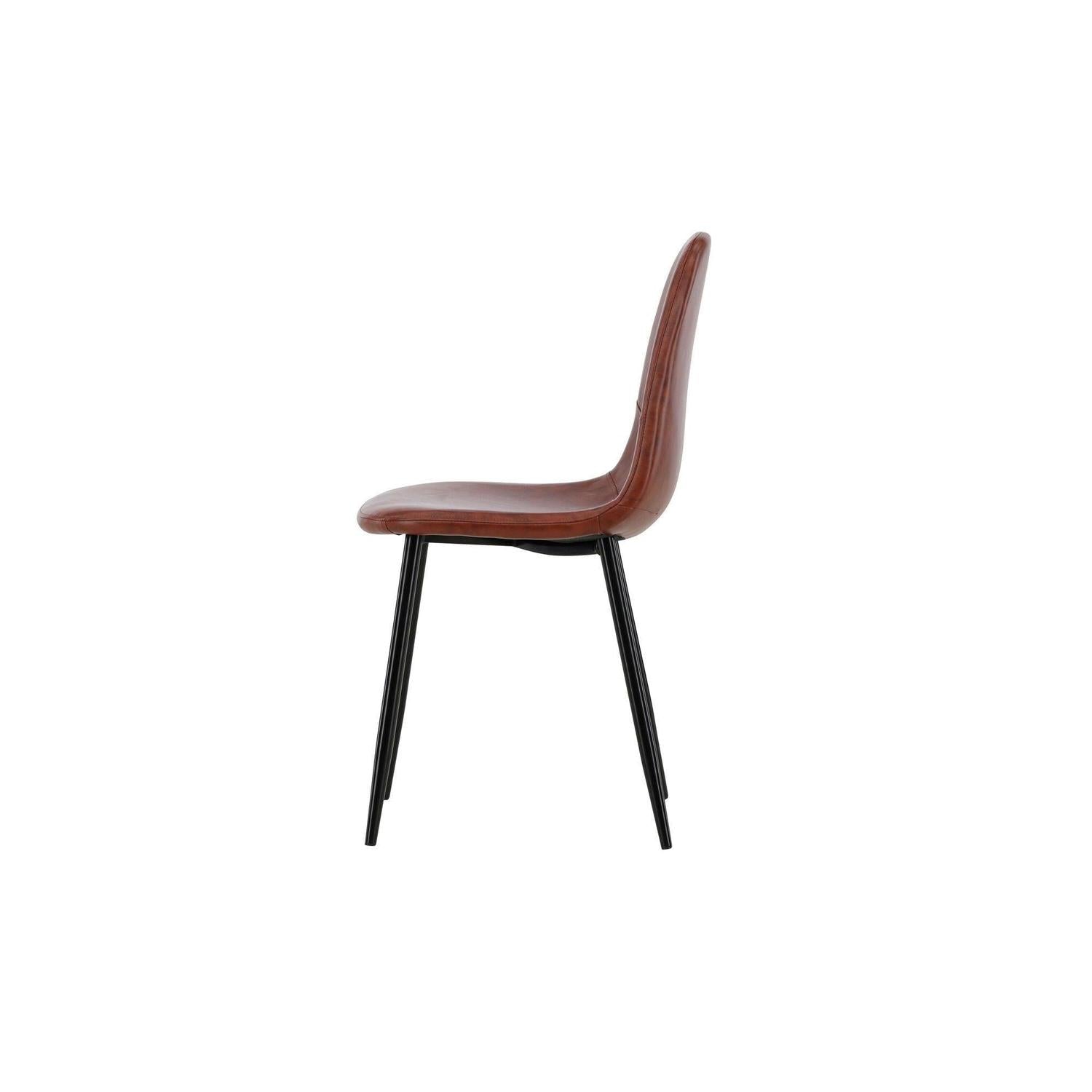 2er-Set Stühle Polar Matstol - Braunes Kunstleder / Schwarz-Esszimmerstuhl-Venture Home-le canapé